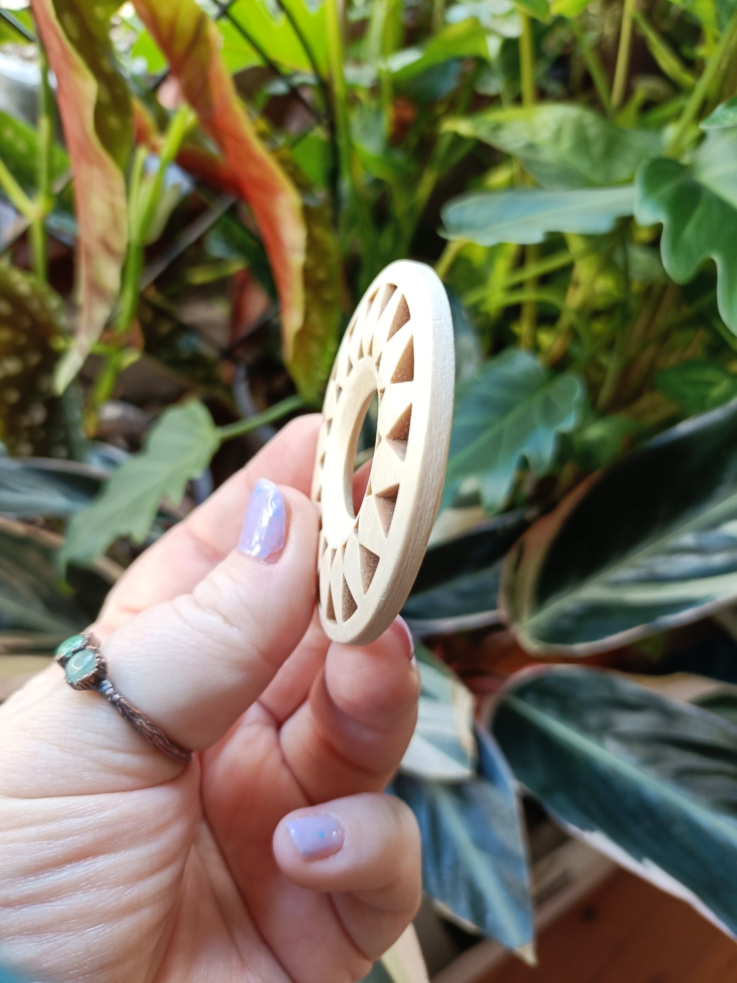 Mandala Balsa Wood Sphere Holder - MEDIUM