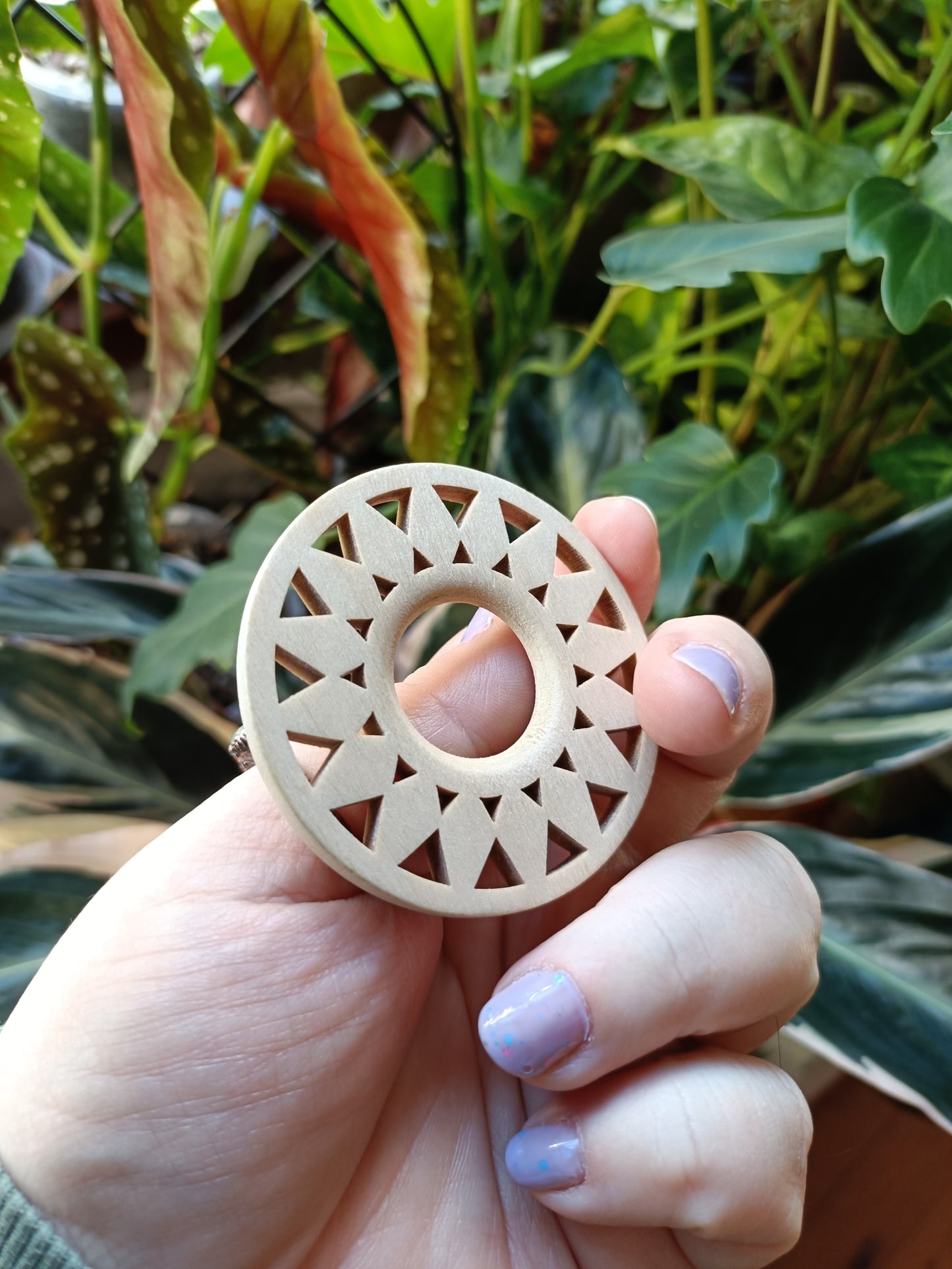 Mandala Balsa Wood Sphere Holder - MEDIUM