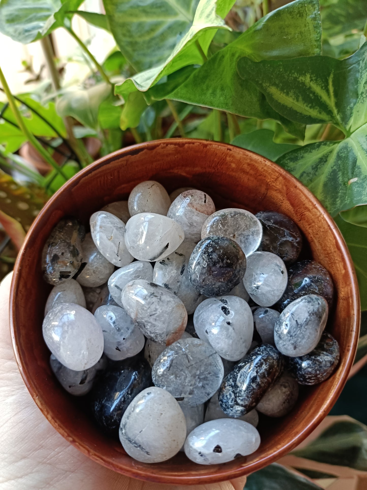 Black Tourmaline in Quartz SMALL Tumbles - 50g
