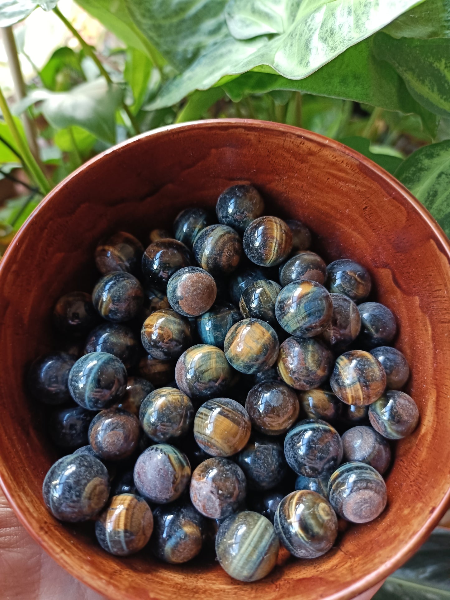 Blue and Gold Tigers Eye Mini Spheres - 10-14mm