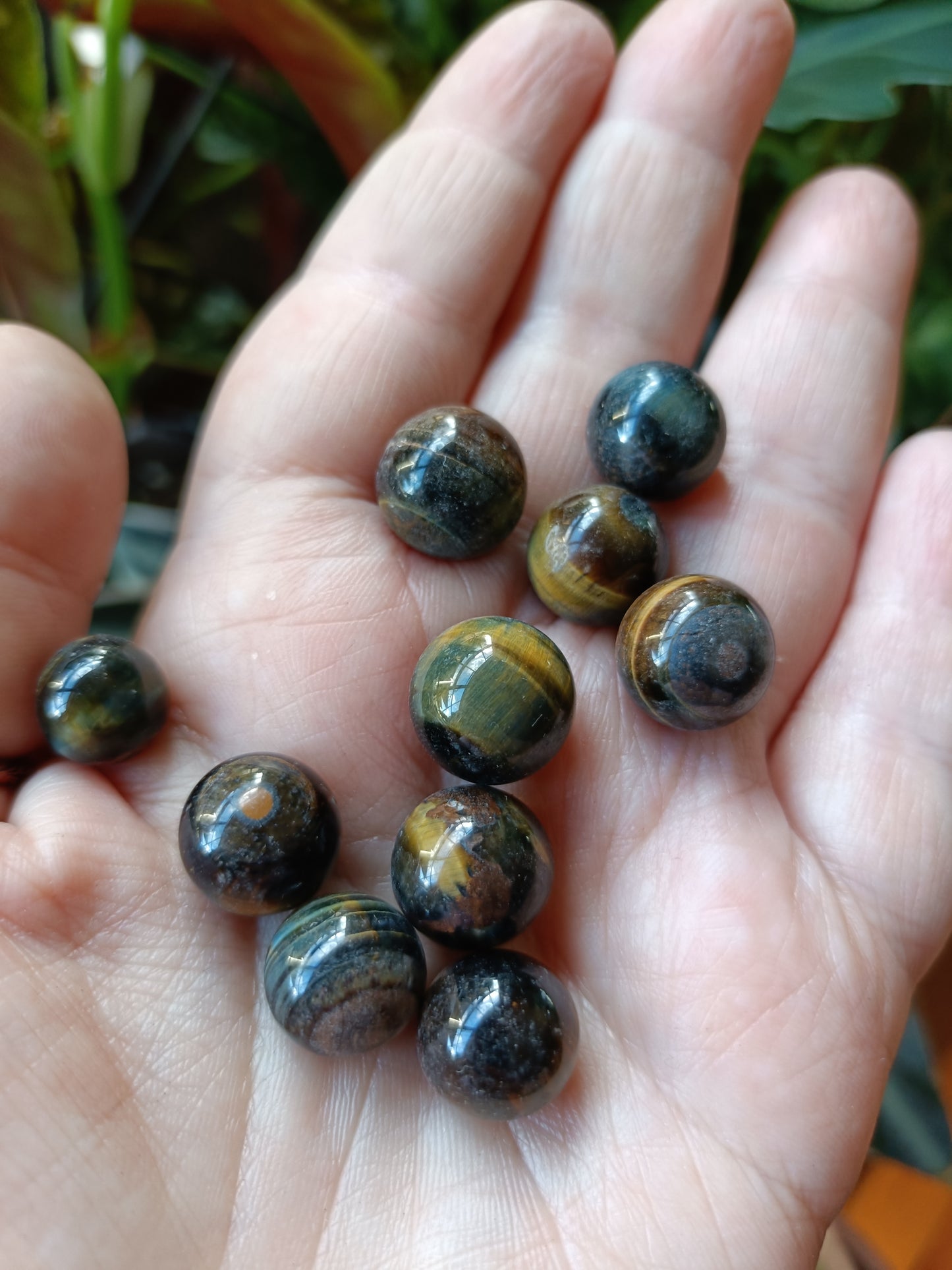 Blue and Gold Tigers Eye Mini Spheres - 10-14mm