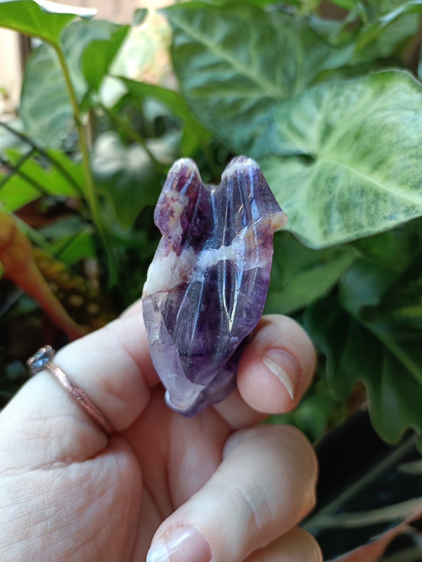 Amethyst Dragon on Skull Carving - 83g