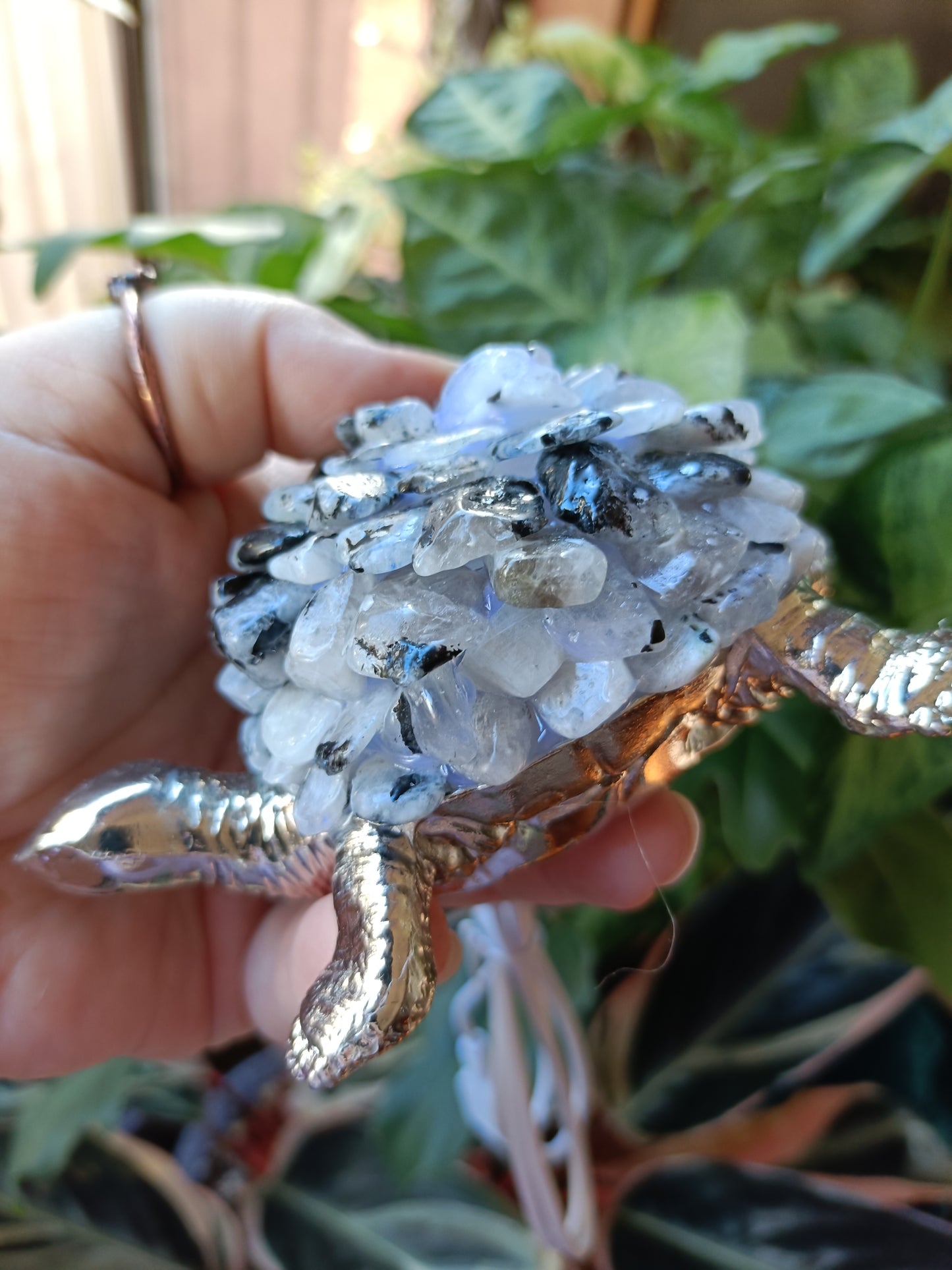 Blue Flash Rainbow Moonstone LED Lamp