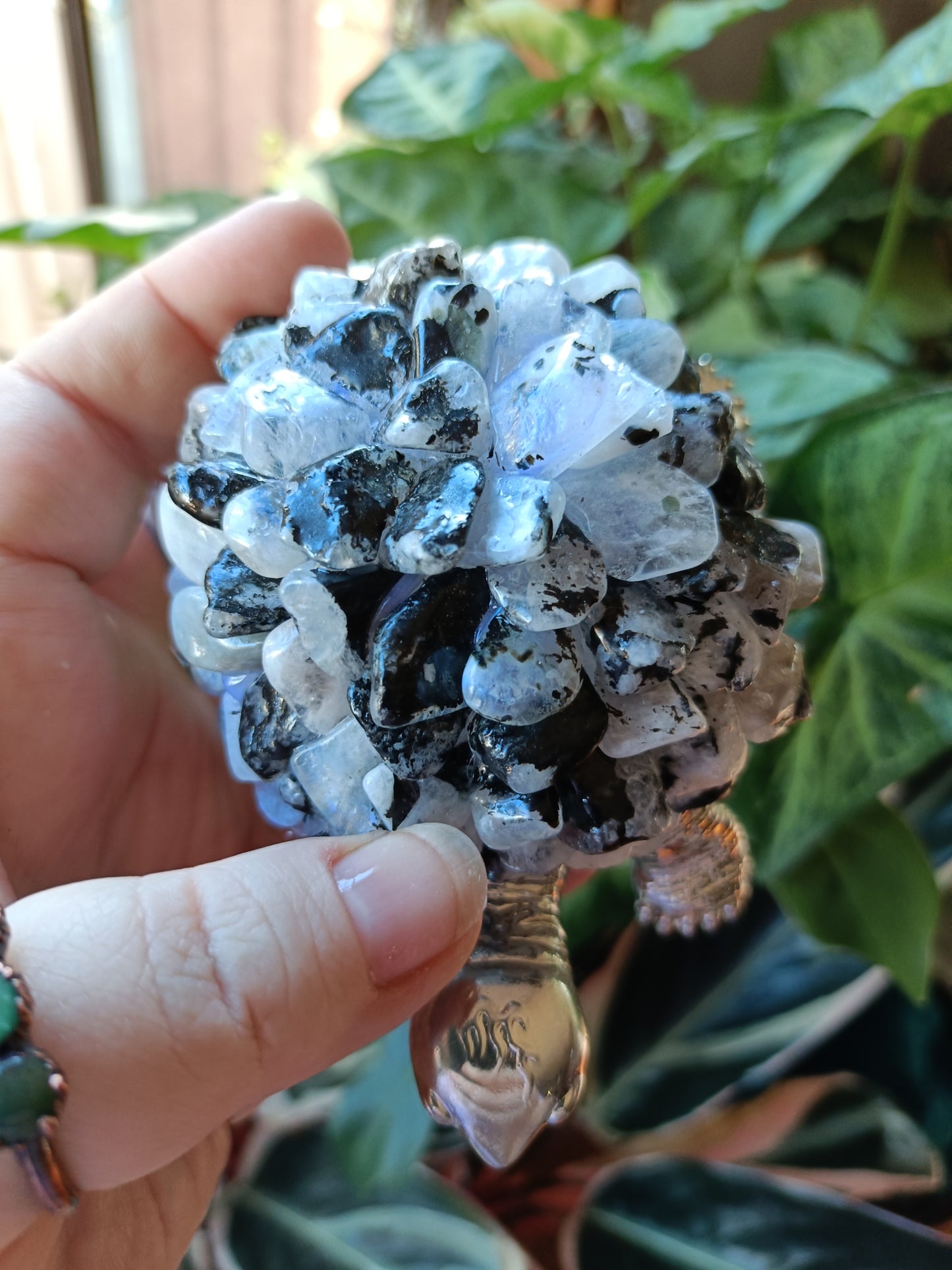 Blue Flash Rainbow Moonstone LED Lamp