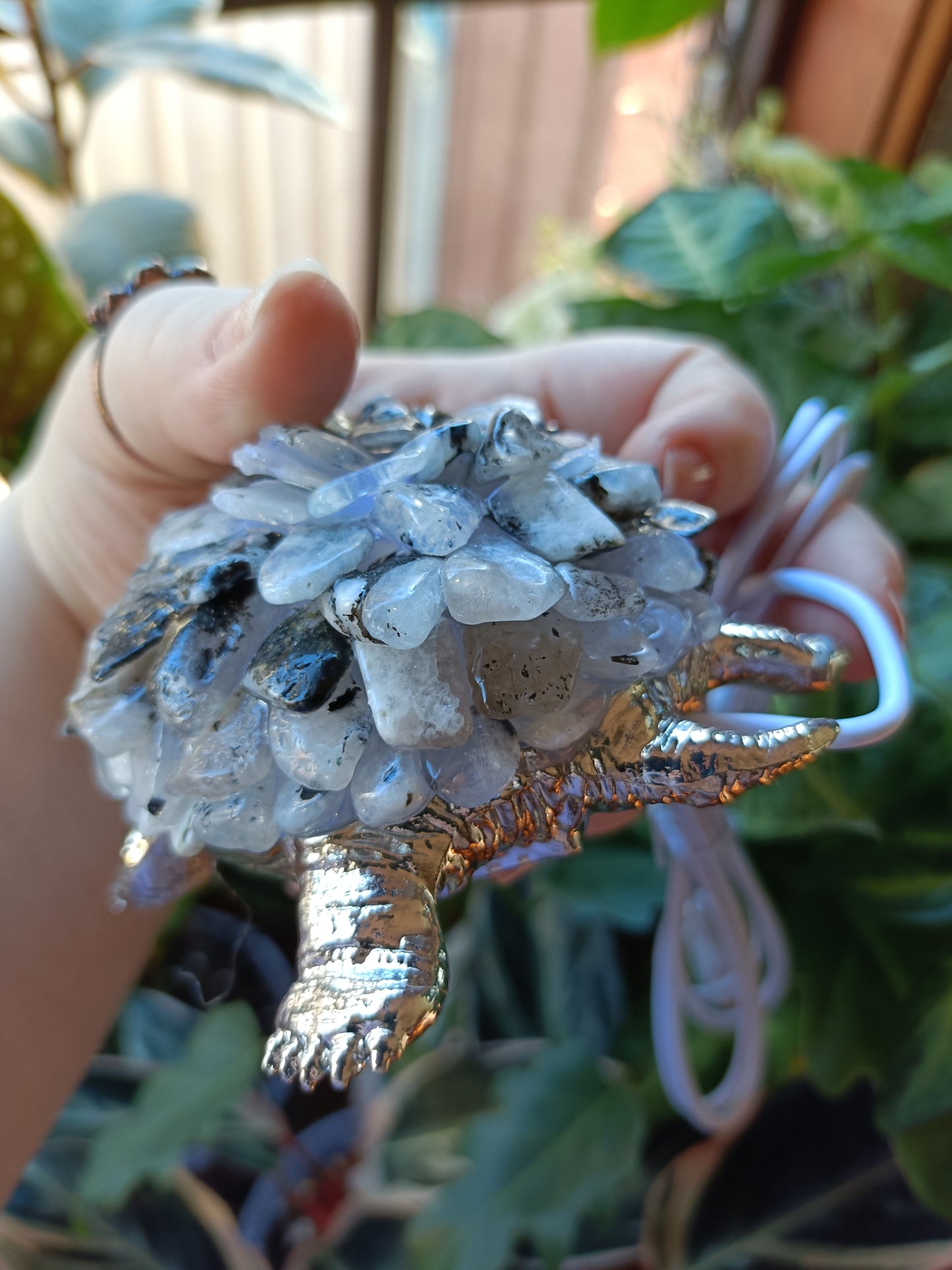 Blue Flash Rainbow Moonstone LED Lamp