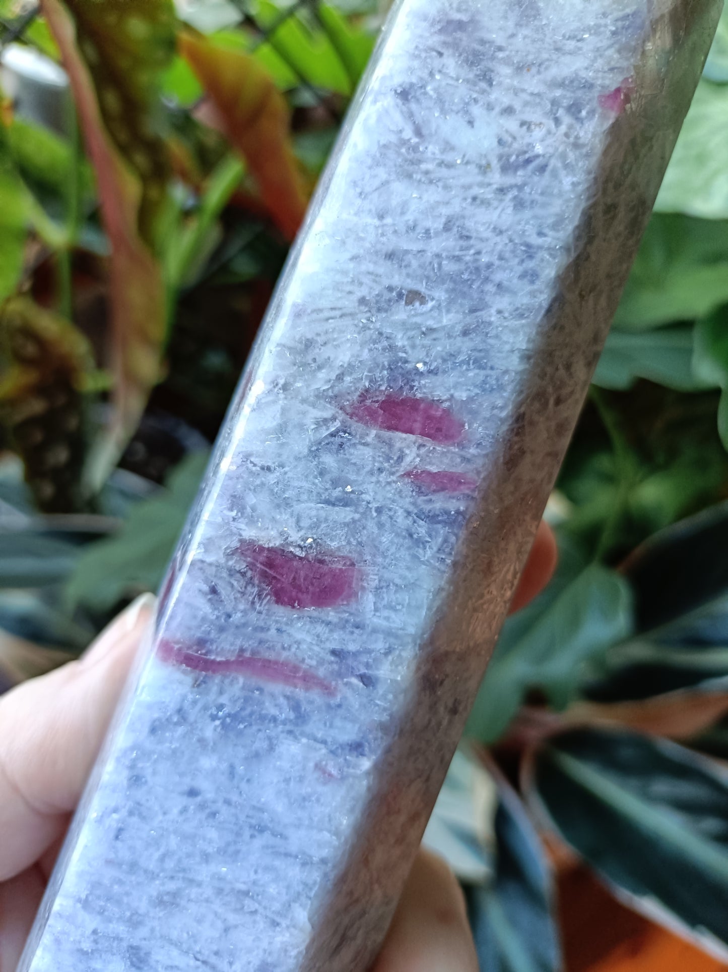'Unicorn Stone' Pink Tourmaline, Smokey Quartz &amp; Lepidolite Tower - 966g