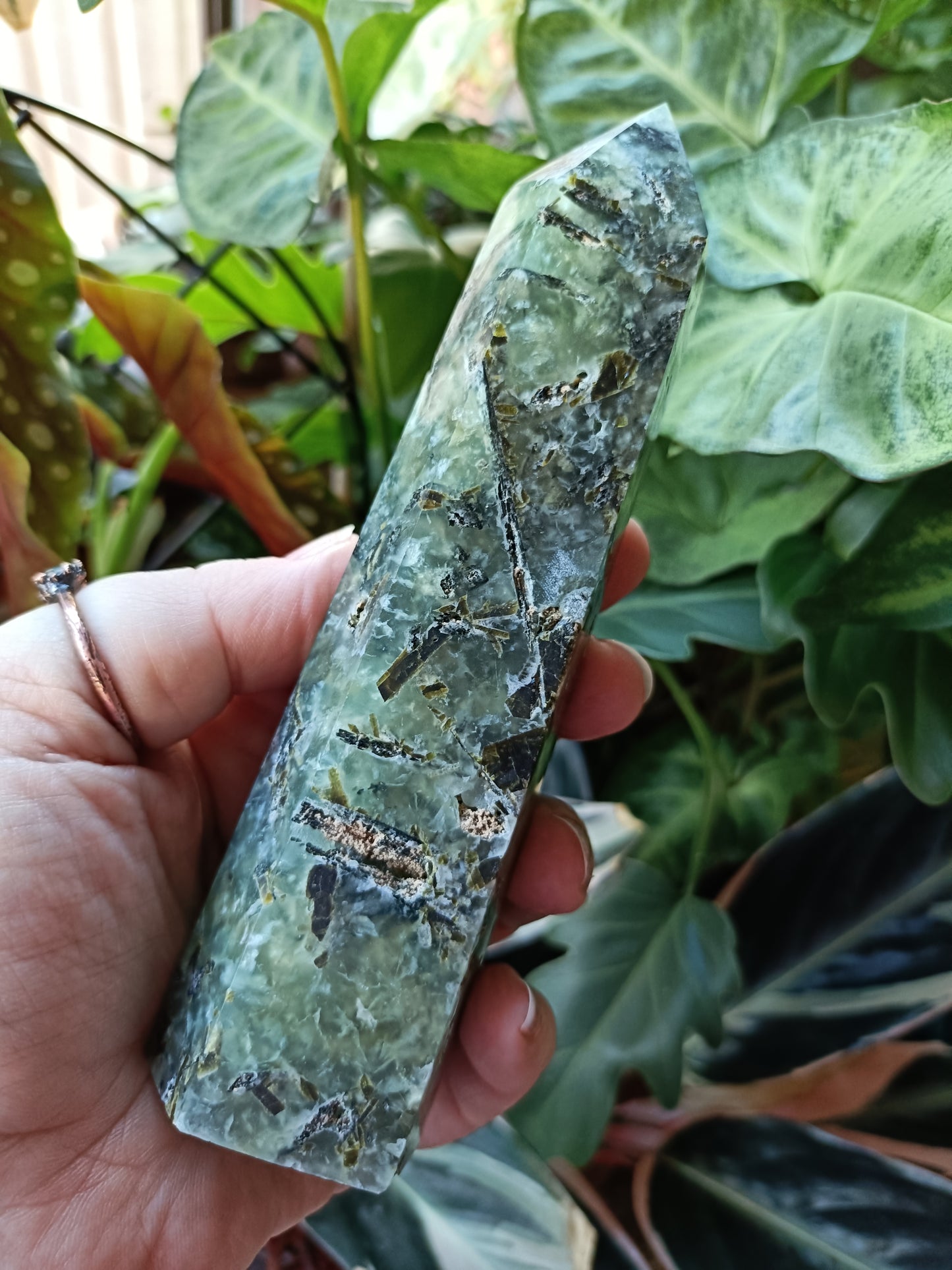 Prehnite and Epidote Tower - 384g