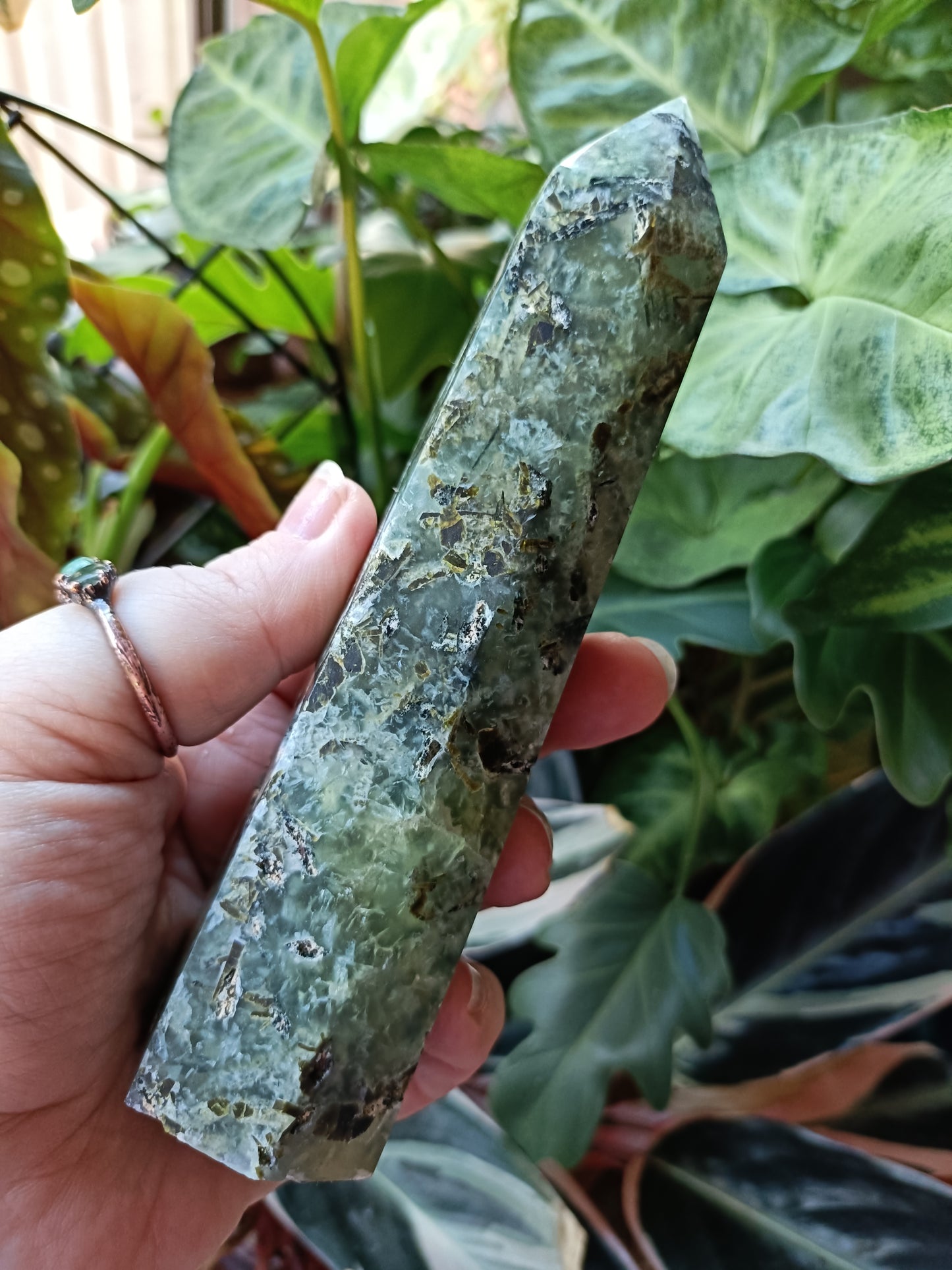 Prehnite and Epidote Tower - 384g