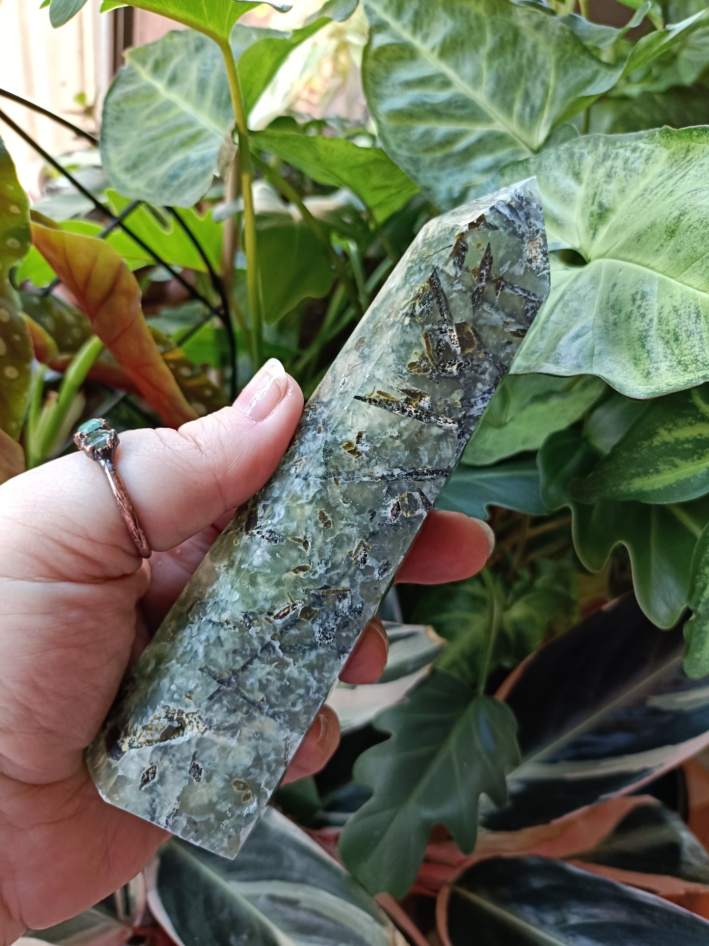 Prehnite and Epidote Tower - 384g