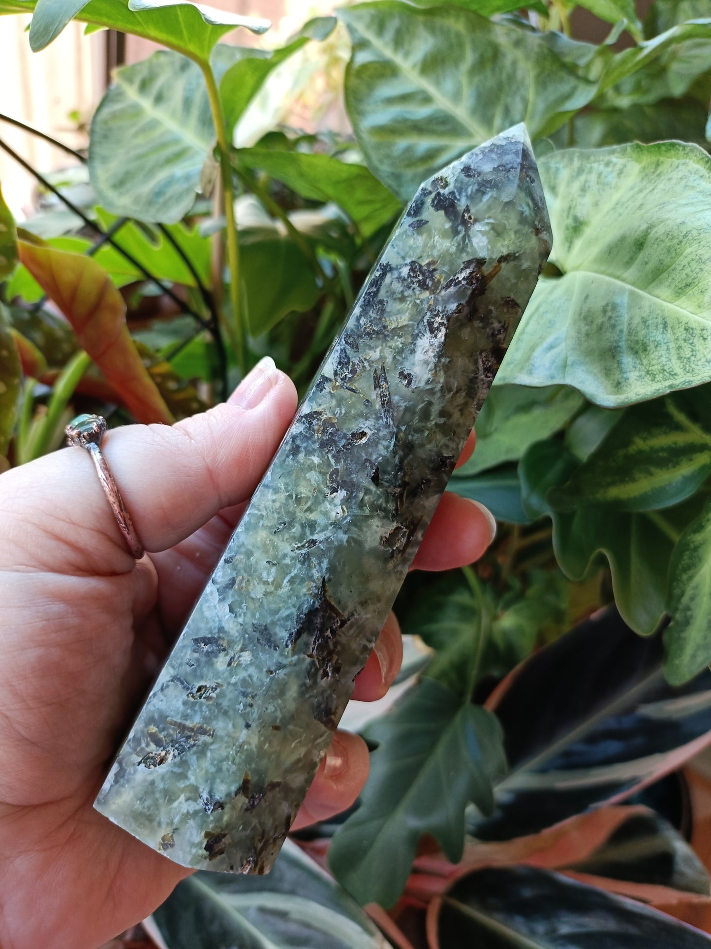Prehnite and Epidote Tower - 384g