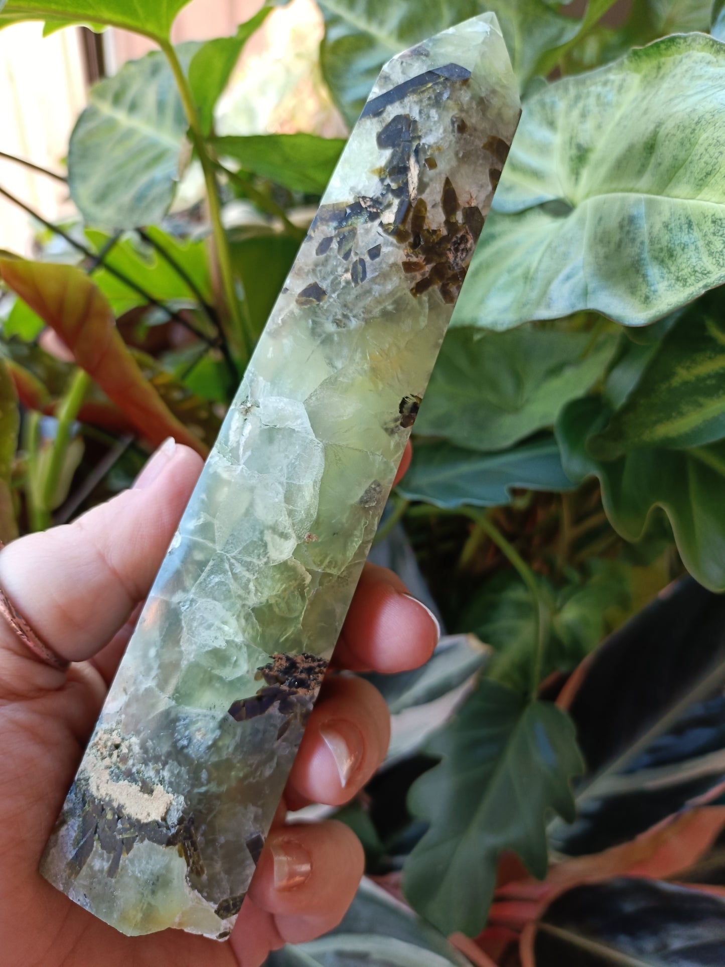 Prehnite and Epidote Tower - 433g