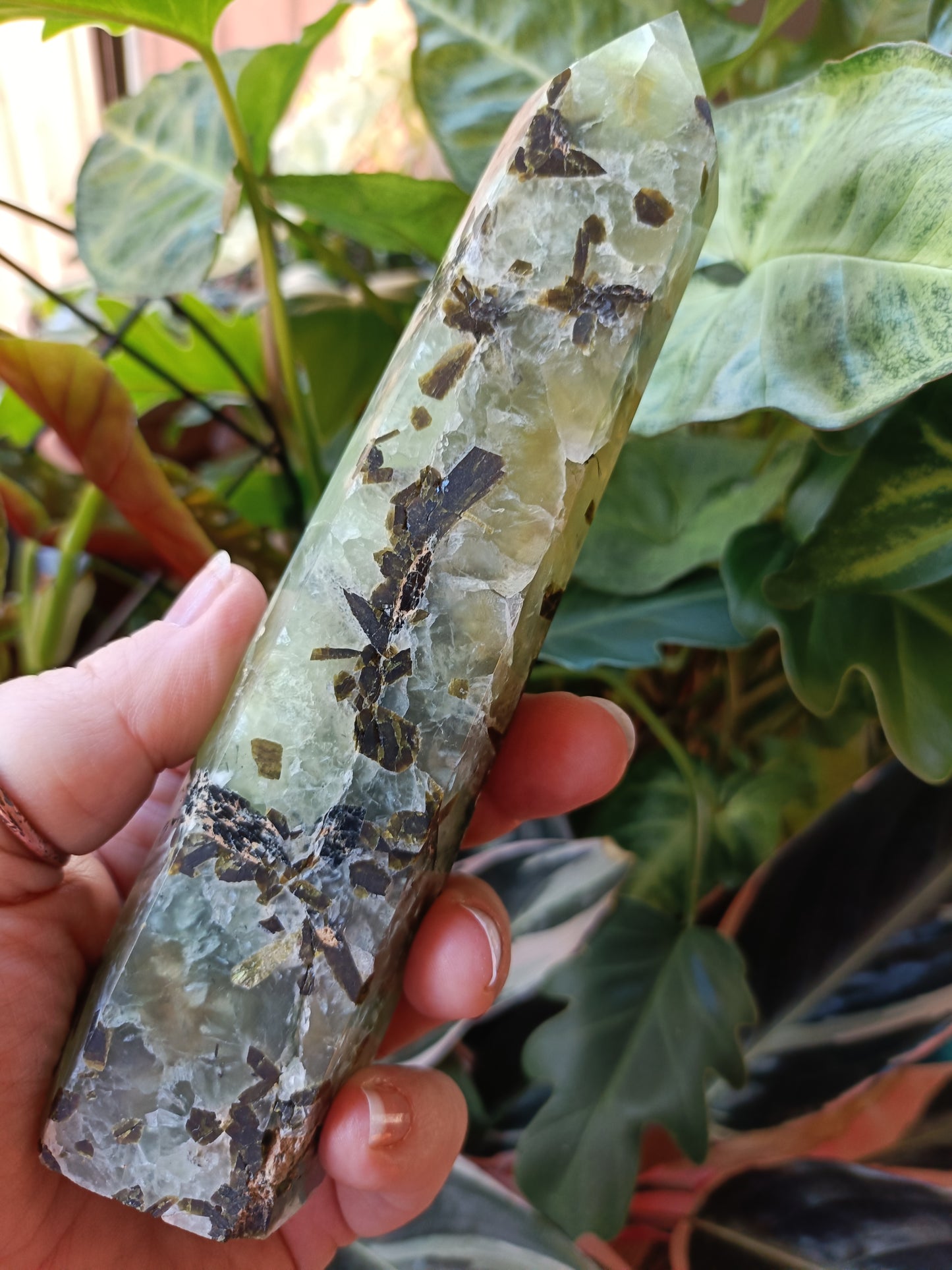Prehnite and Epidote Tower - 433g