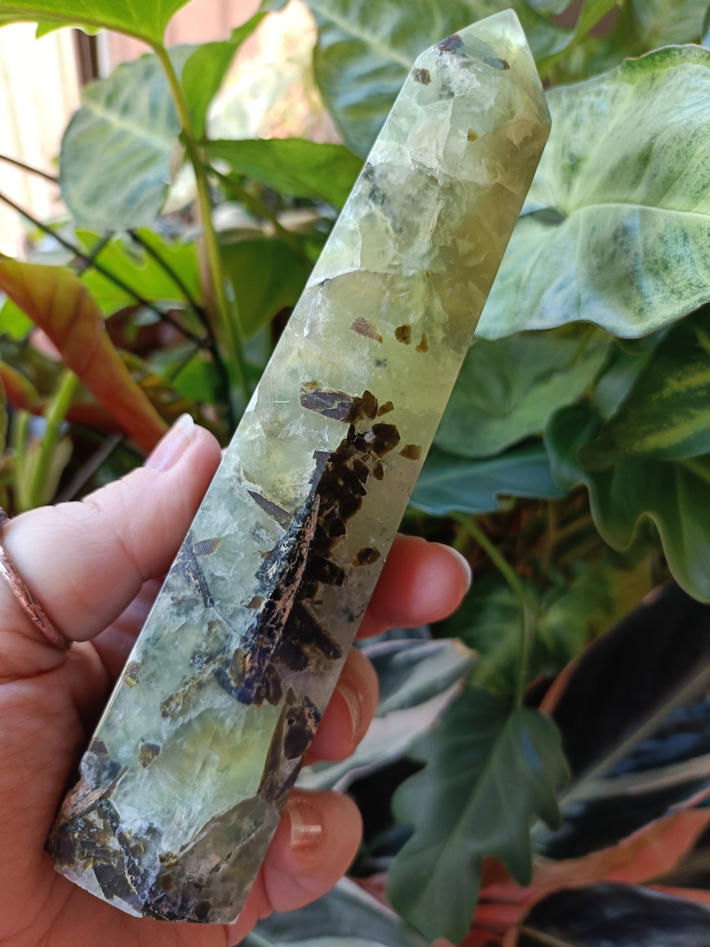 Prehnite and Epidote Tower - 433g