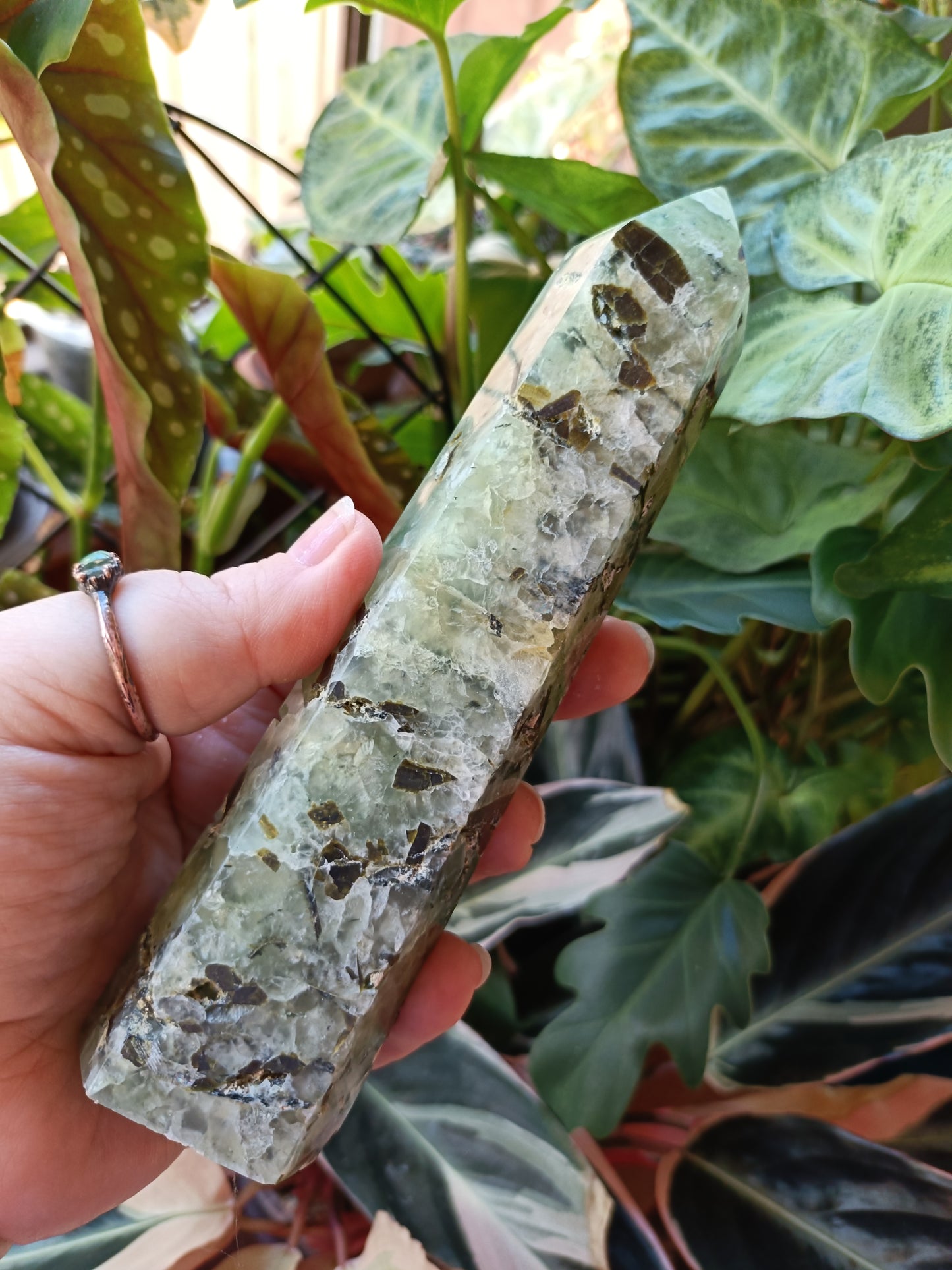 Prehnite and Epidote Tower - 467g