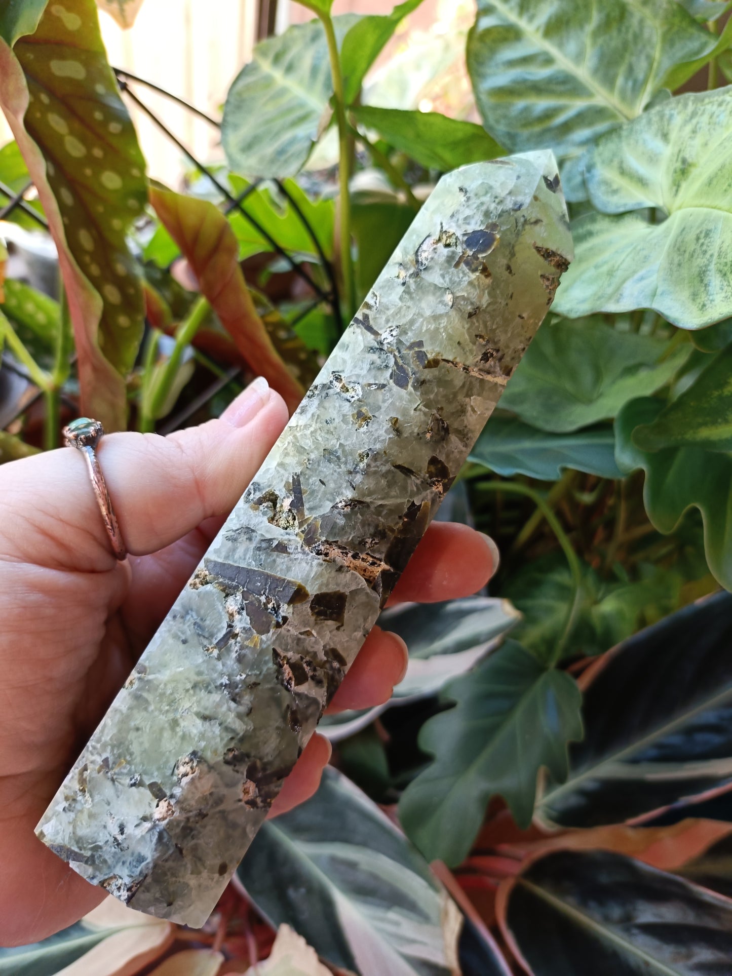 Prehnite and Epidote Tower - 467g