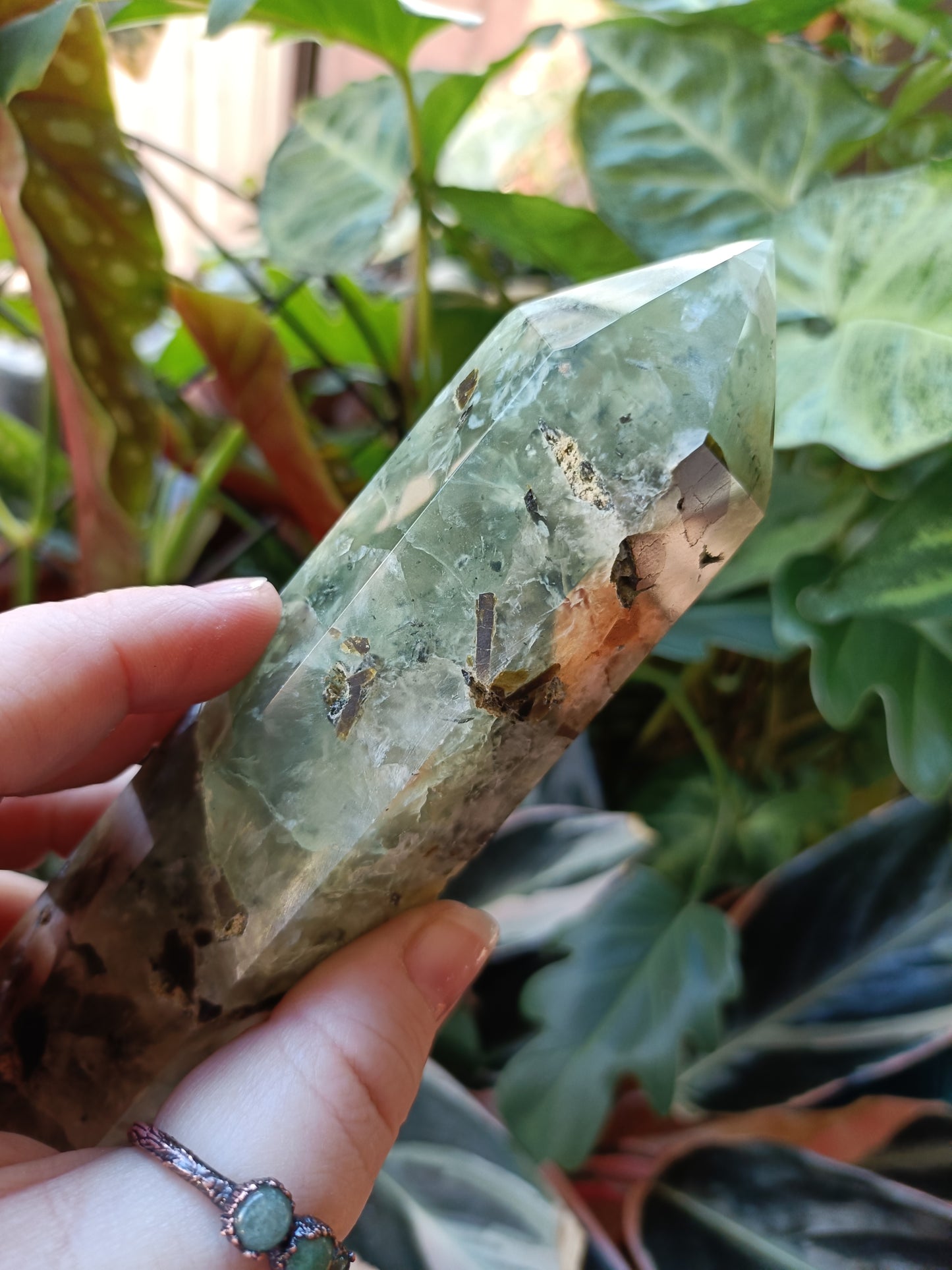 Prehnite and Epidote Tower - 467g