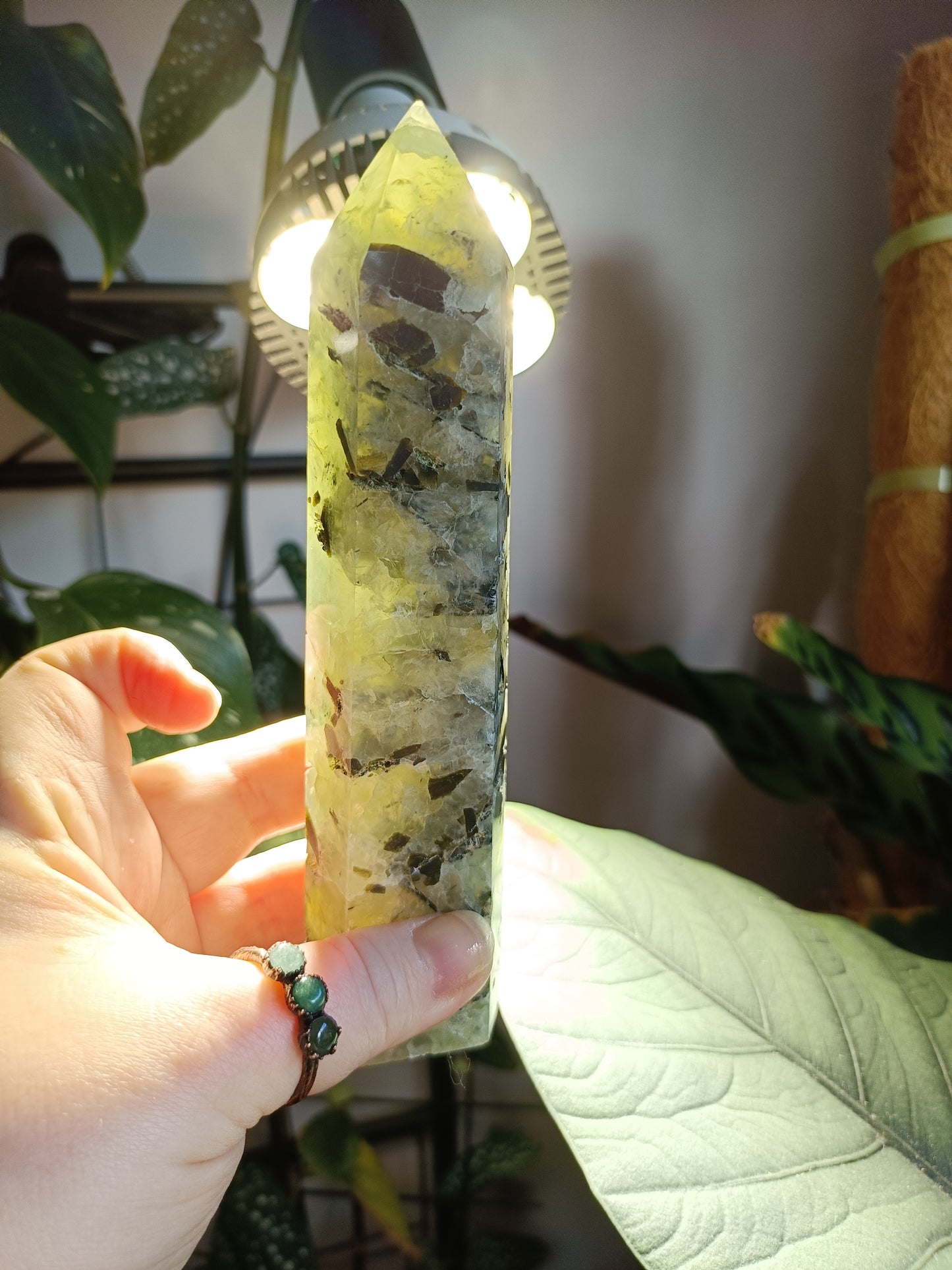 Prehnite and Epidote Tower - 467g