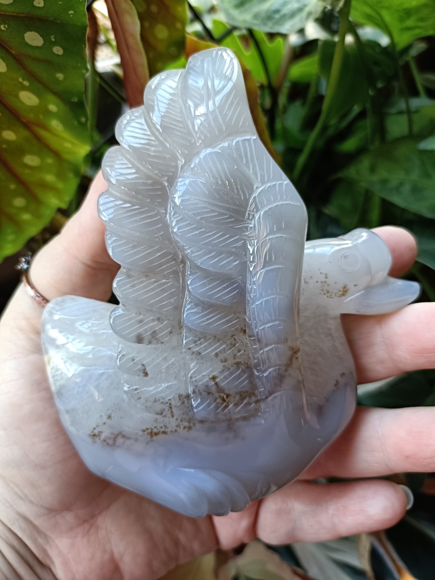 Agate Swan Carving - 445g
