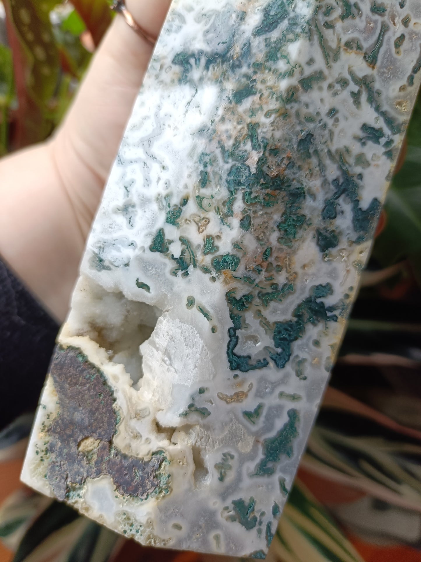 Moss Agate + Druzy Quartz Tower - 3.6kg