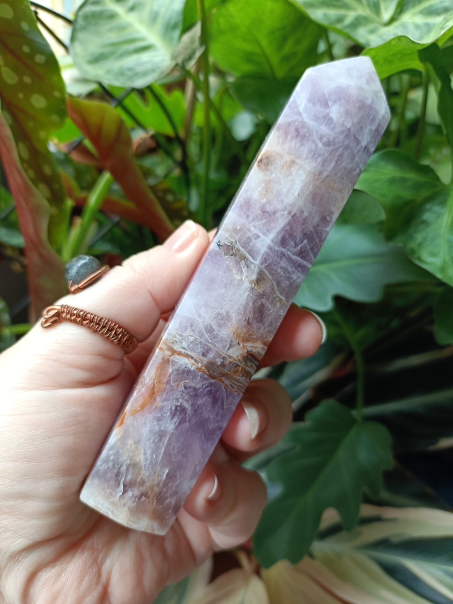 Amethyst & Mexican Lace Agate Tower - 265g