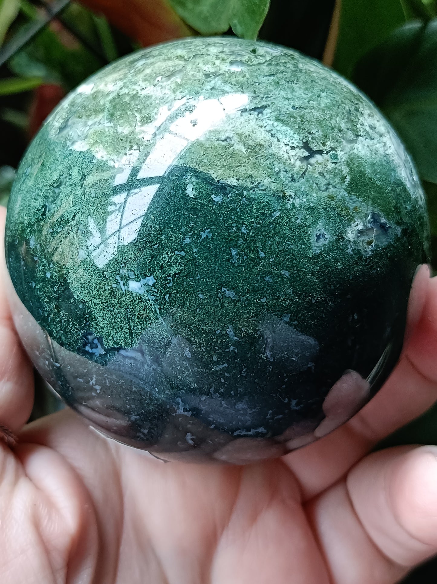 Moss Agate Sphere - 561g