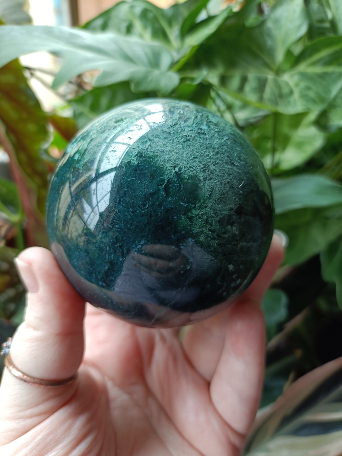 Moss Agate Sphere - 693g
