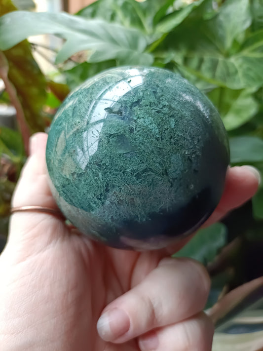 Moss Agate Sphere - 693g