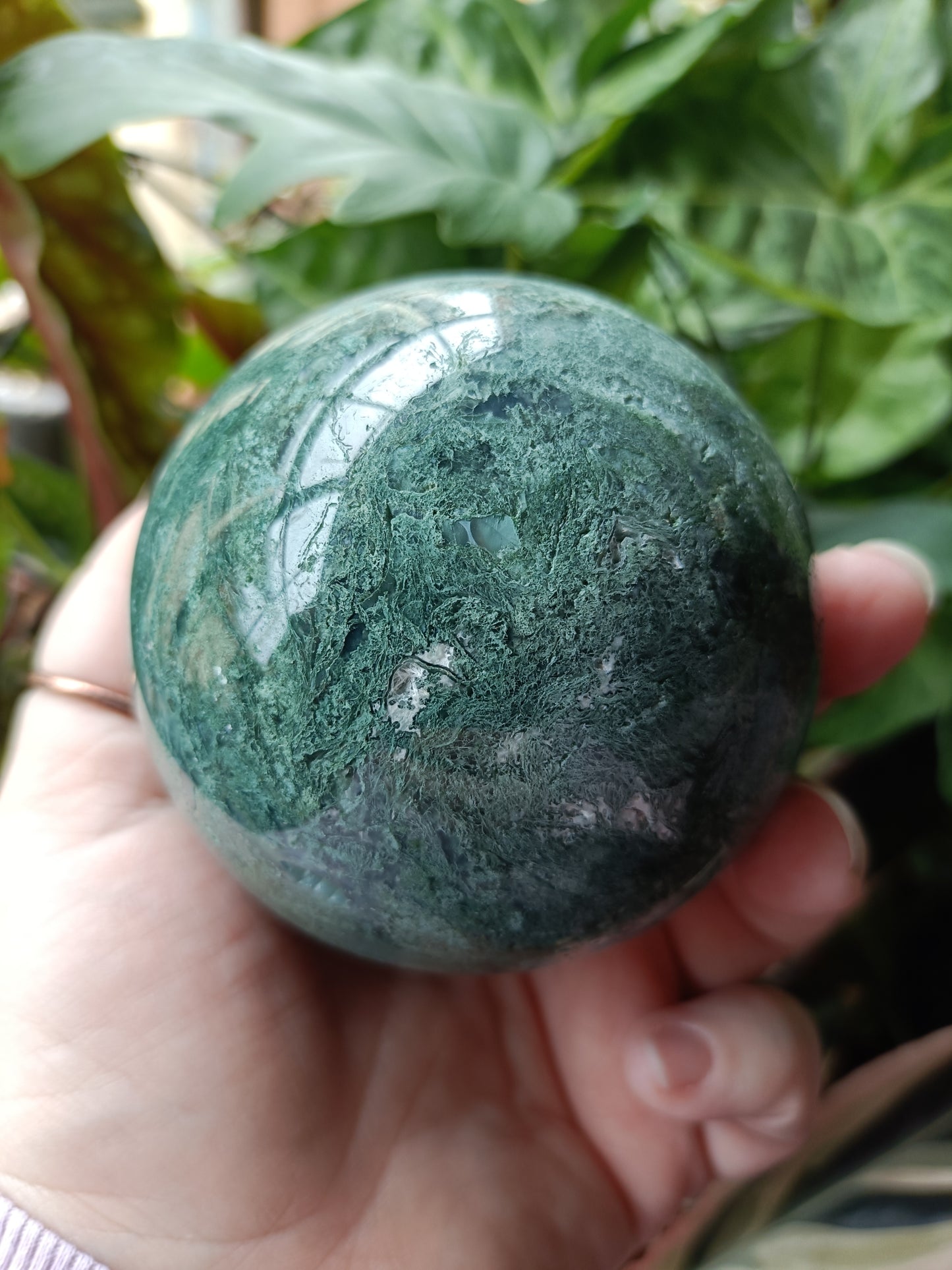 Moss Agate Sphere - 693g