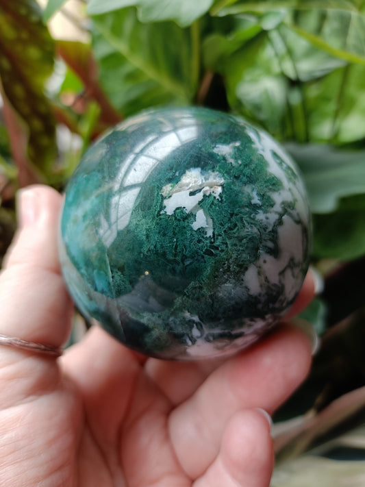 Moss Agate Sphere - 444g