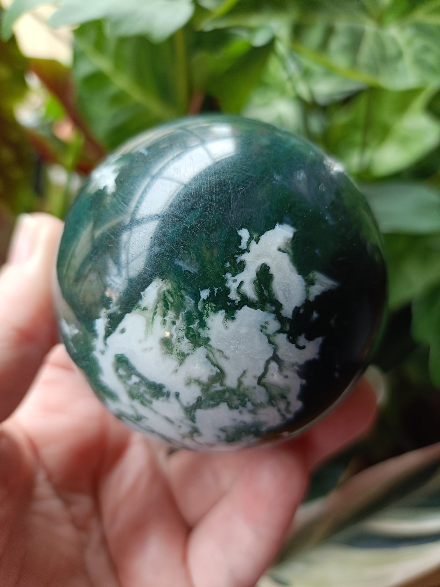 Moss Agate Sphere - 444g