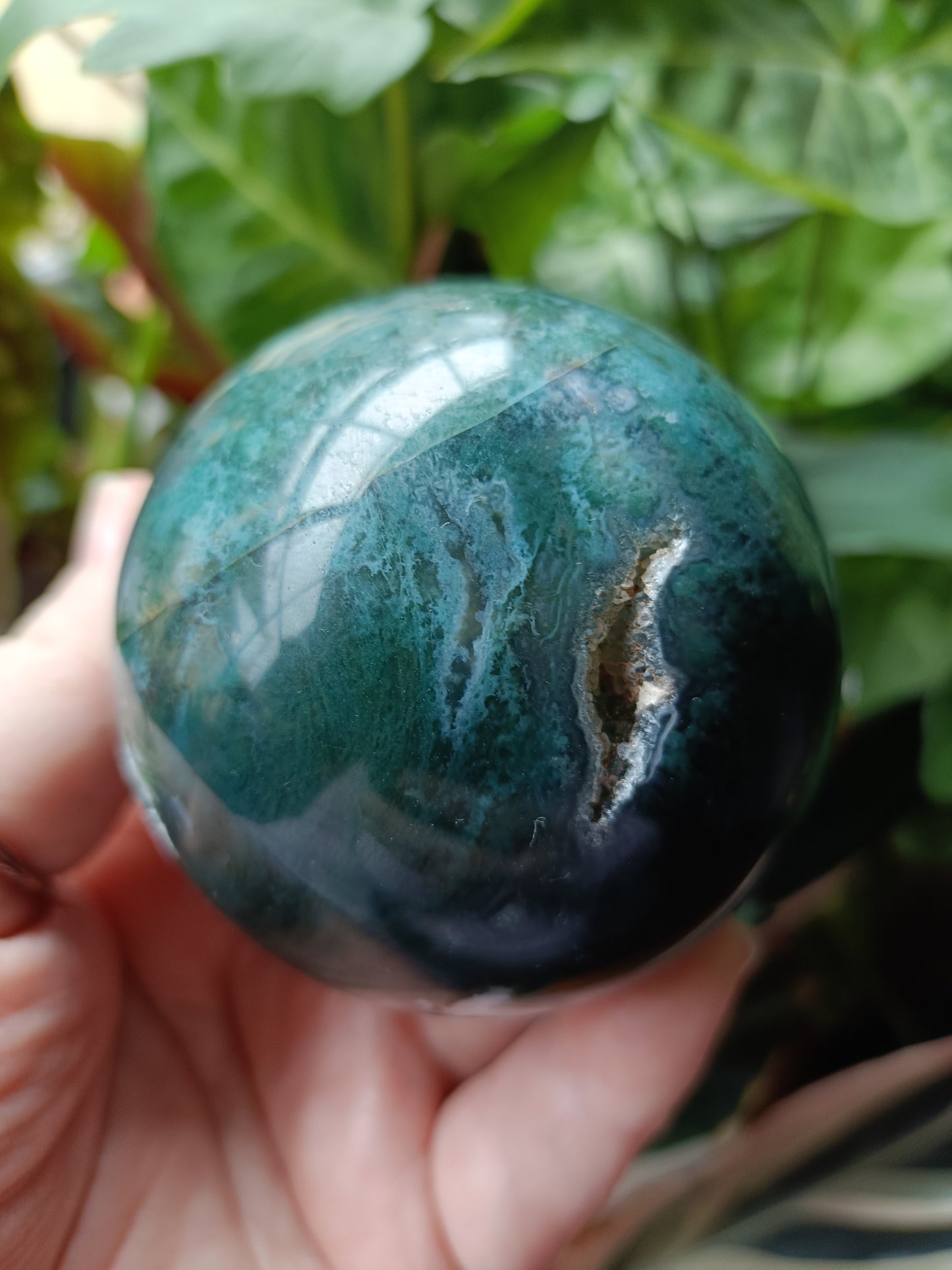 Moss Agate Sphere - 444g