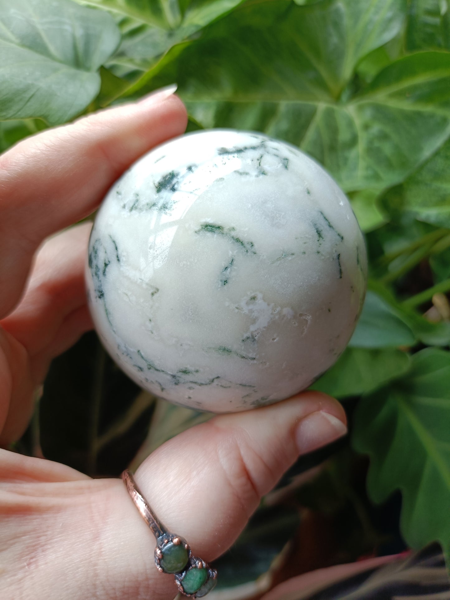 Moss Agate Sphere - 374g