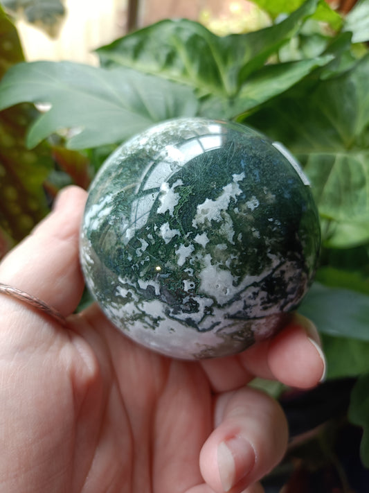 Moss Agate Sphere - 484g