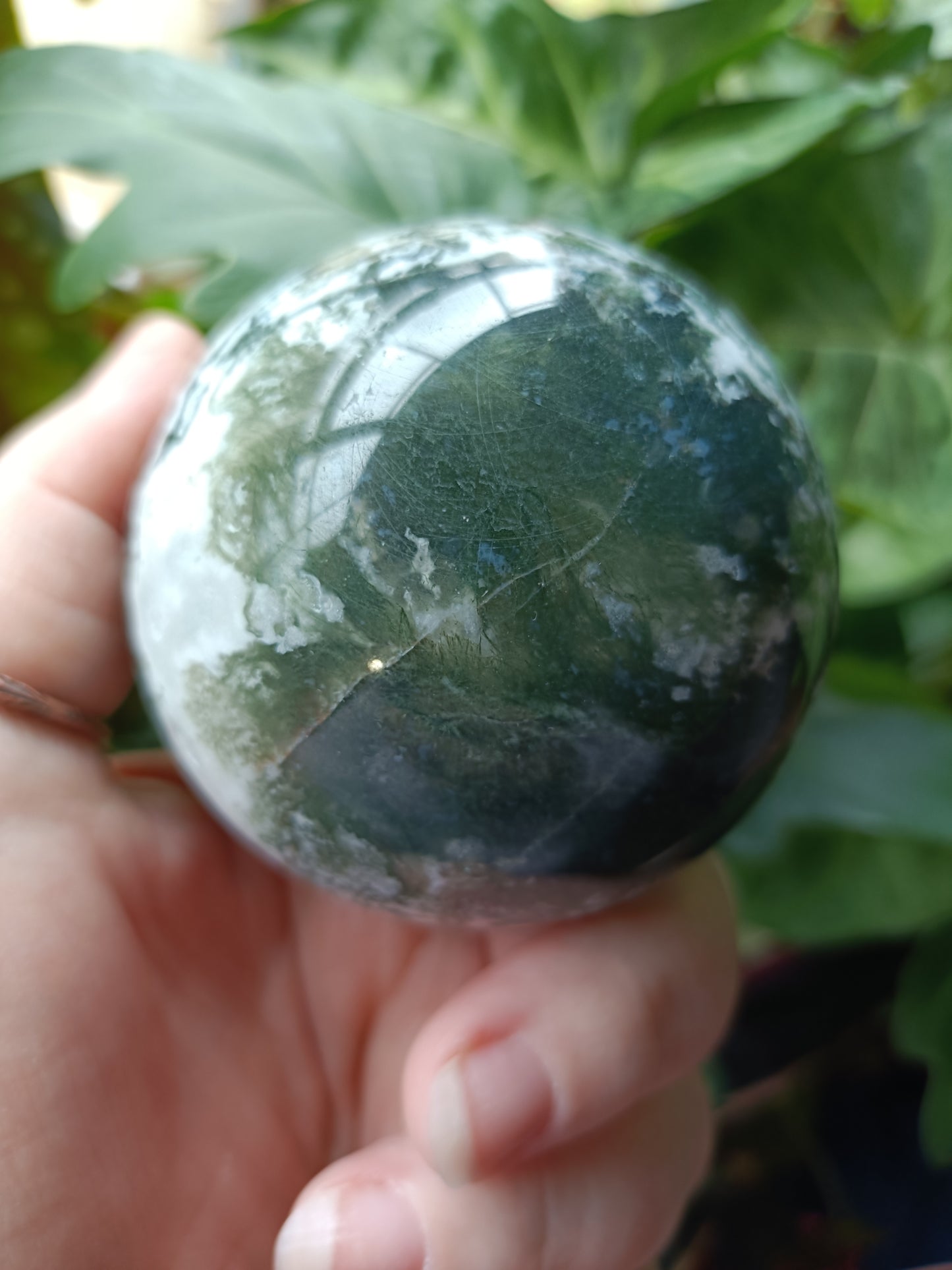 Moss Agate Sphere - 484g