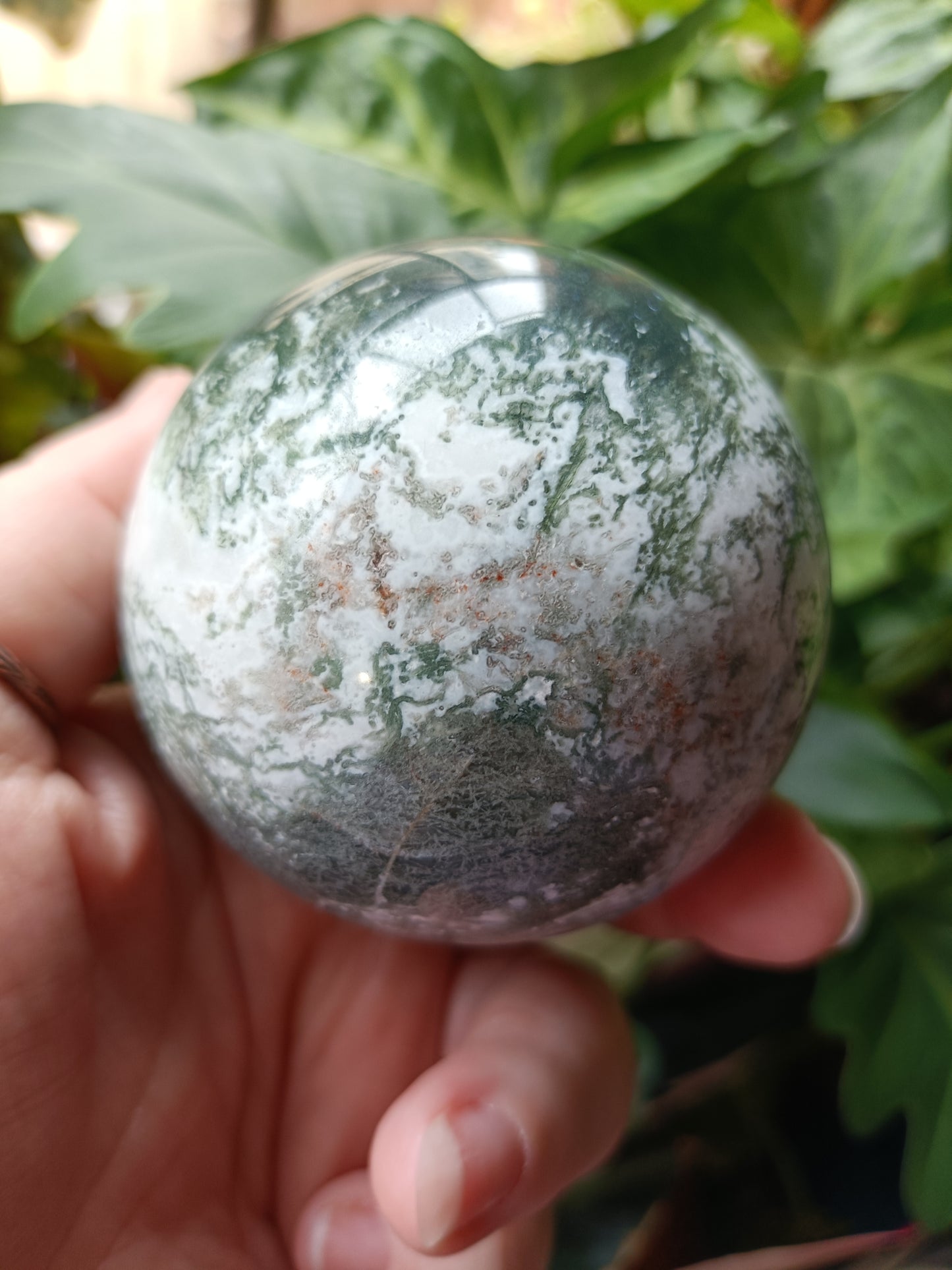 Moss Agate Sphere - 484g