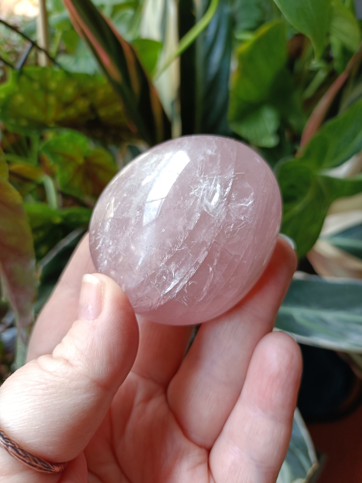 Rose Quartz Large Palm Stone - 110-140g
