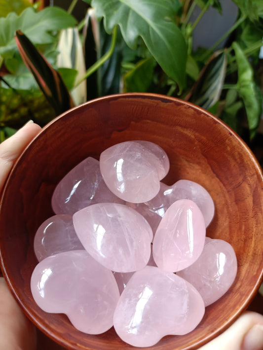 Rose Quartz Small Puffy Hearts - 30-60g