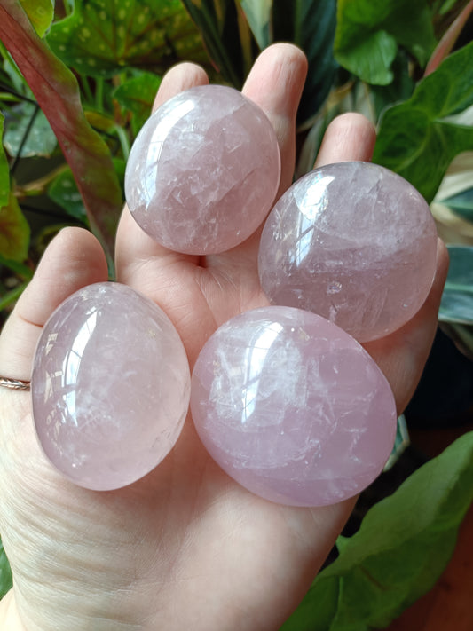 Rose Quartz Medium Palm Stone - 70-110g