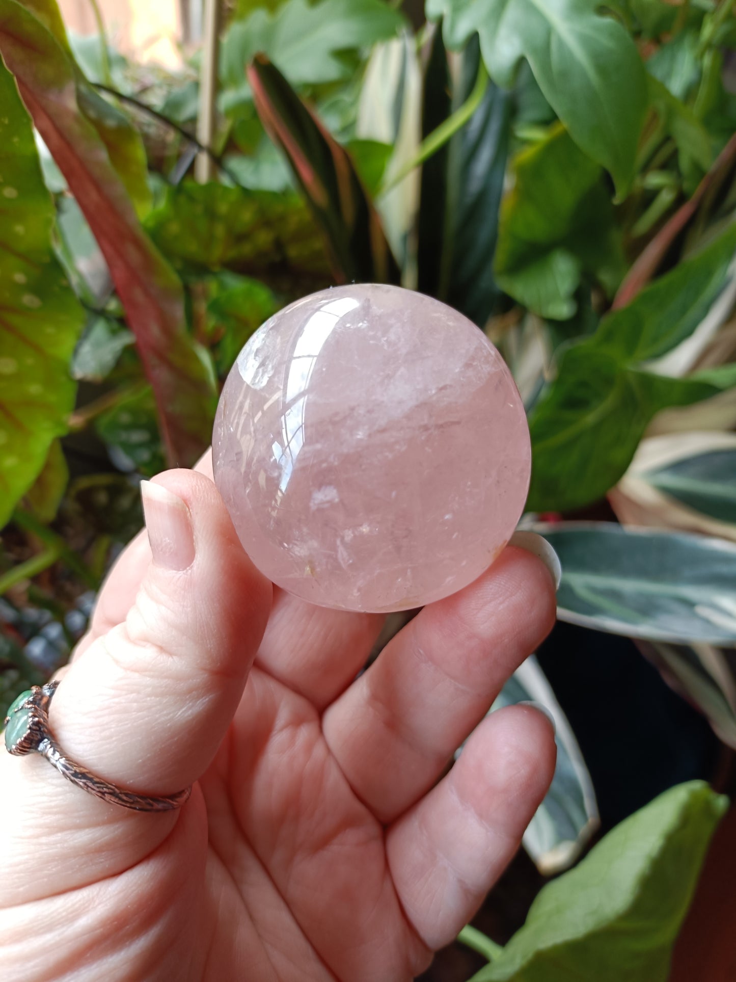 Rose Quartz Medium Palm Stone - 70-110g