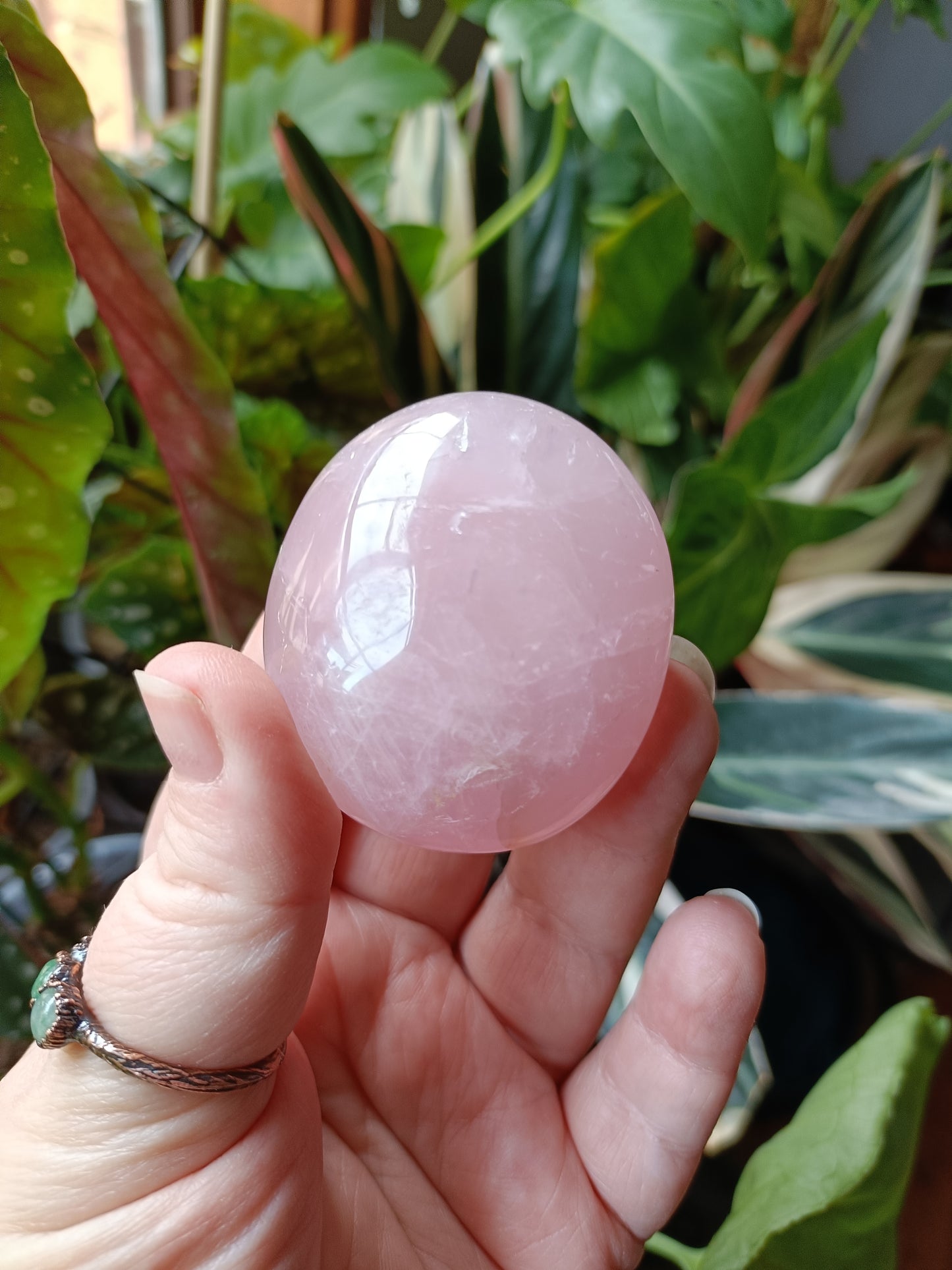 Rose Quartz Medium Palm Stone - 70-110g