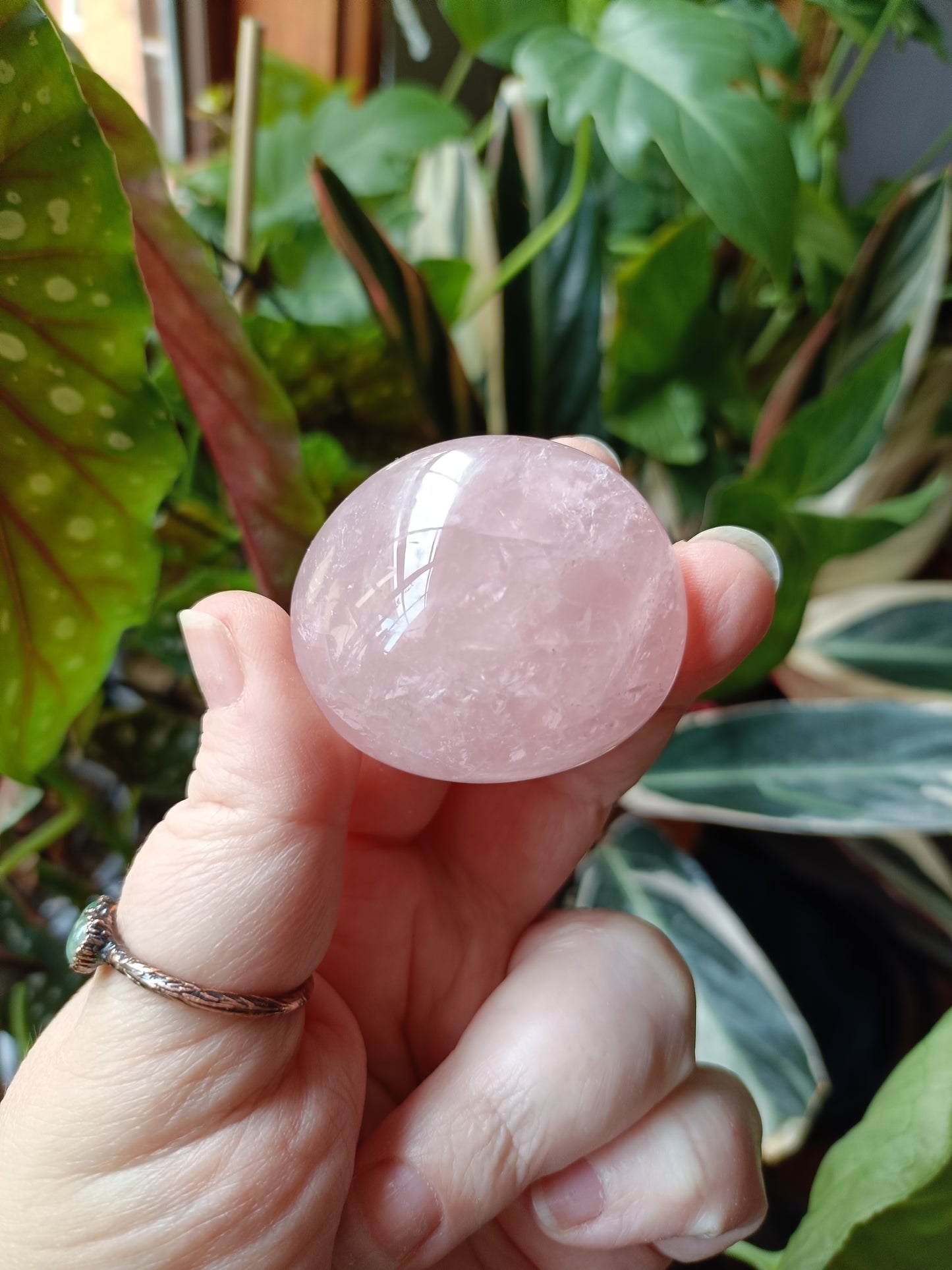 Rose Quartz Medium Palm Stone - 70-110g