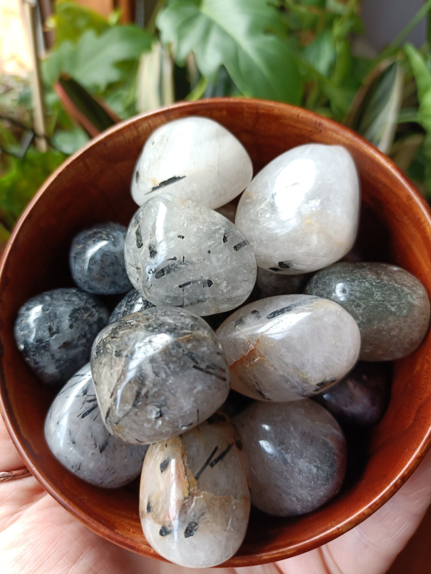 Black Tourmaline in Quartz Tumbles - 15-25g