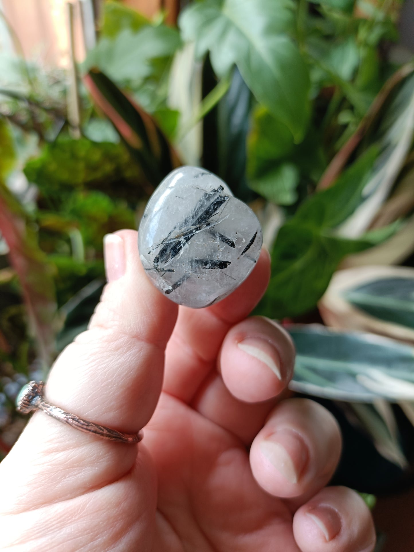 Black Tourmaline in Quartz Tumbles - 15-25g