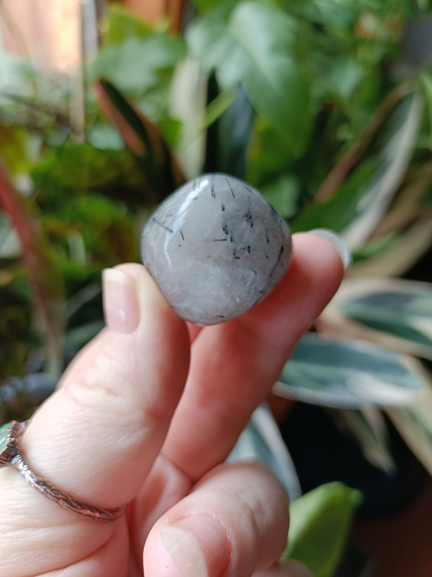 Black Tourmaline in Quartz Tumbles - 15-25g