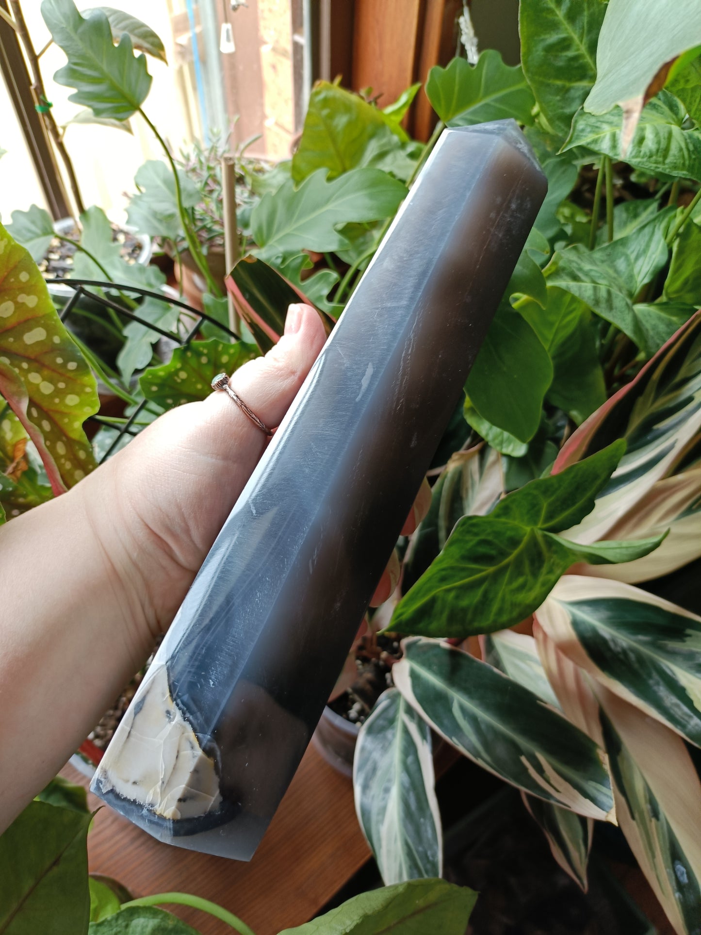 Volcanic Agate & Quartz Tower - 2063g