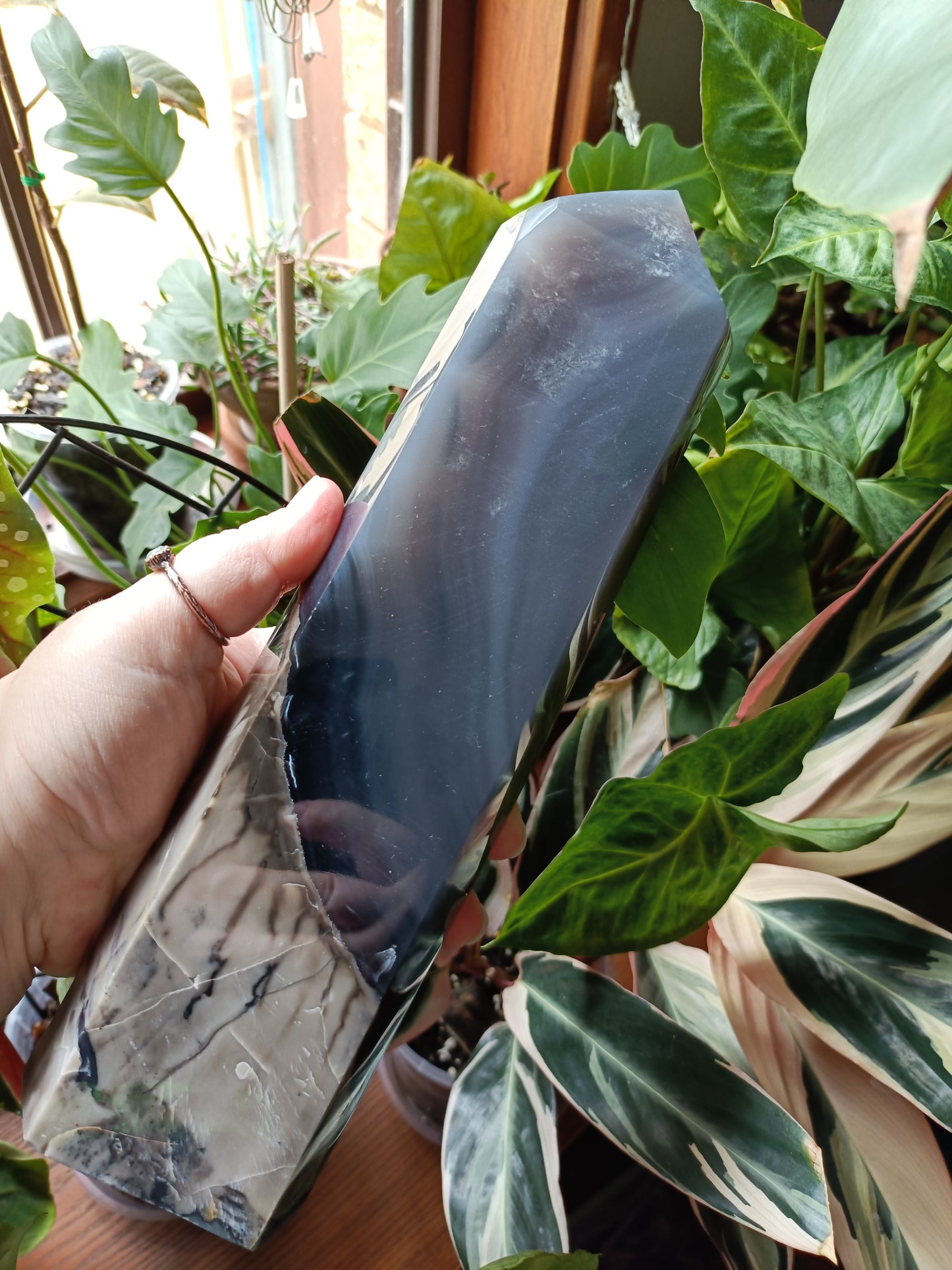 Volcanic Agate & Quartz Tower - 2063g