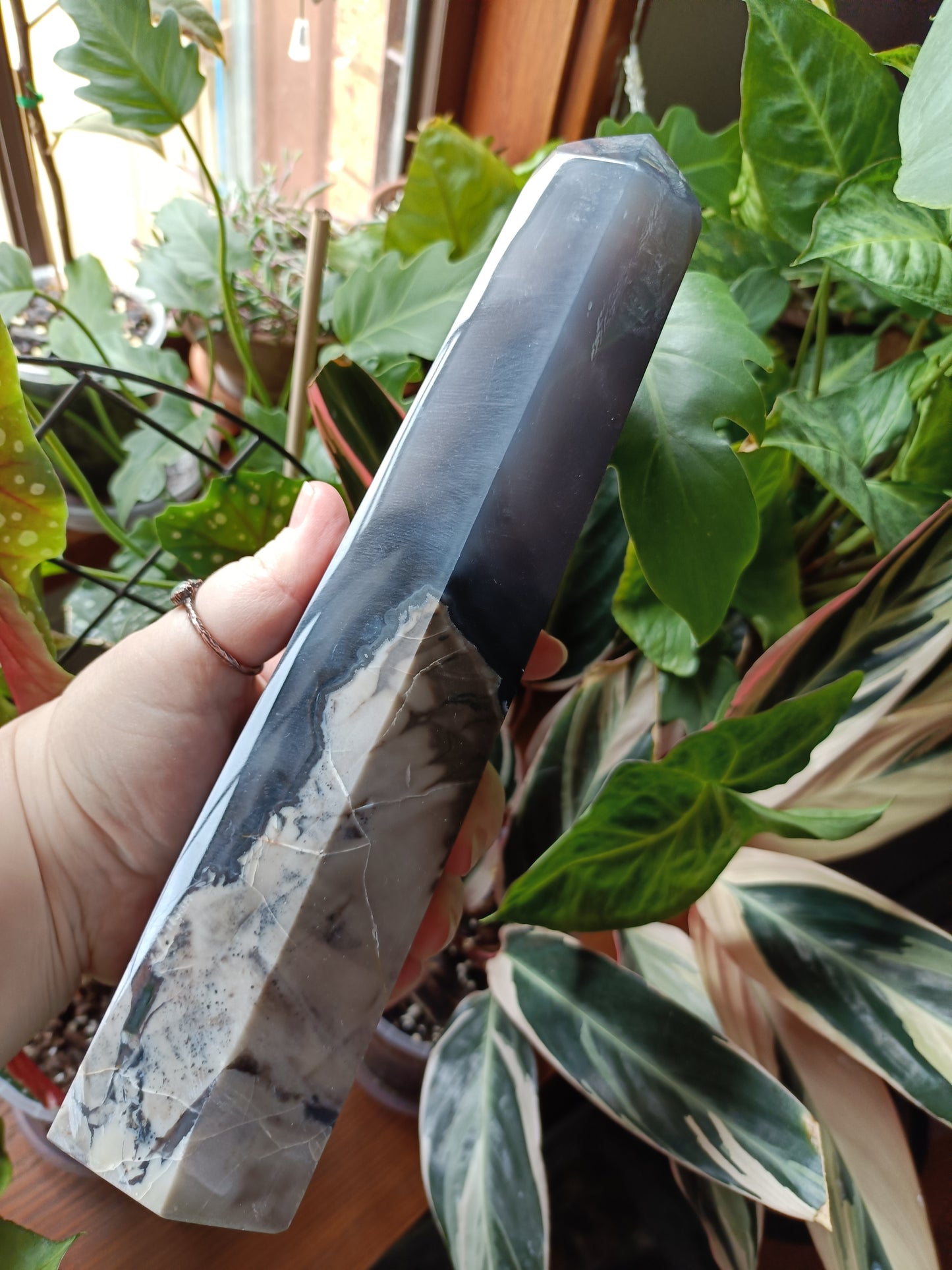 Volcanic Agate & Quartz Tower - 2063g