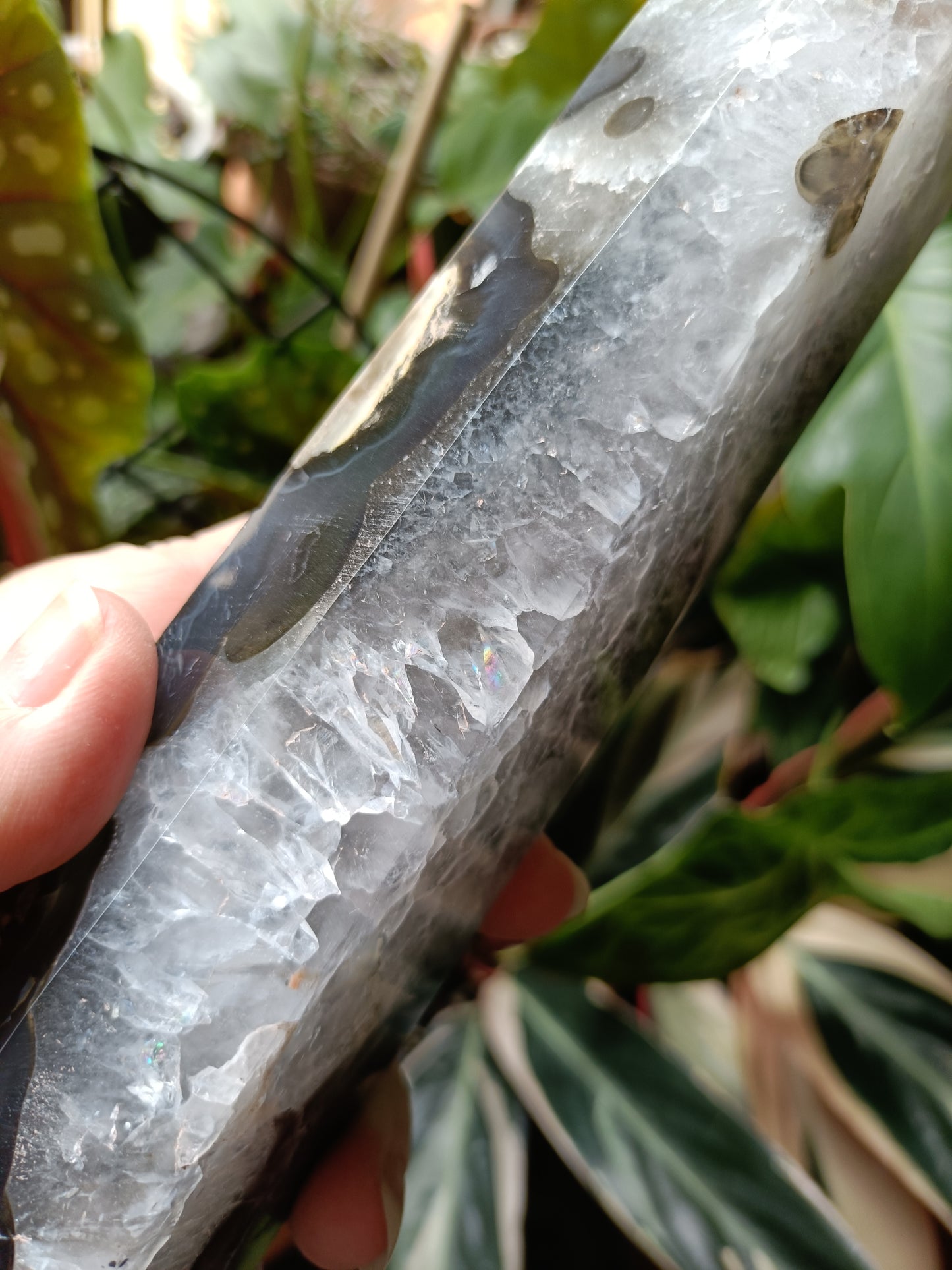 Volcanic Agate & Quartz Tower - 1225g