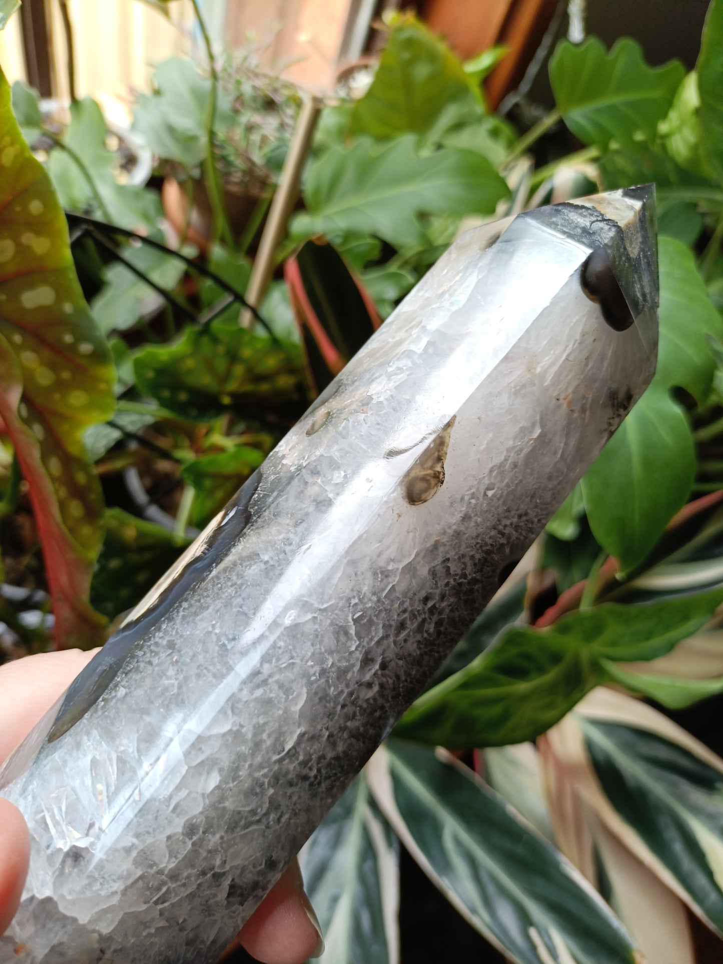 Volcanic Agate & Quartz Tower - 1225g