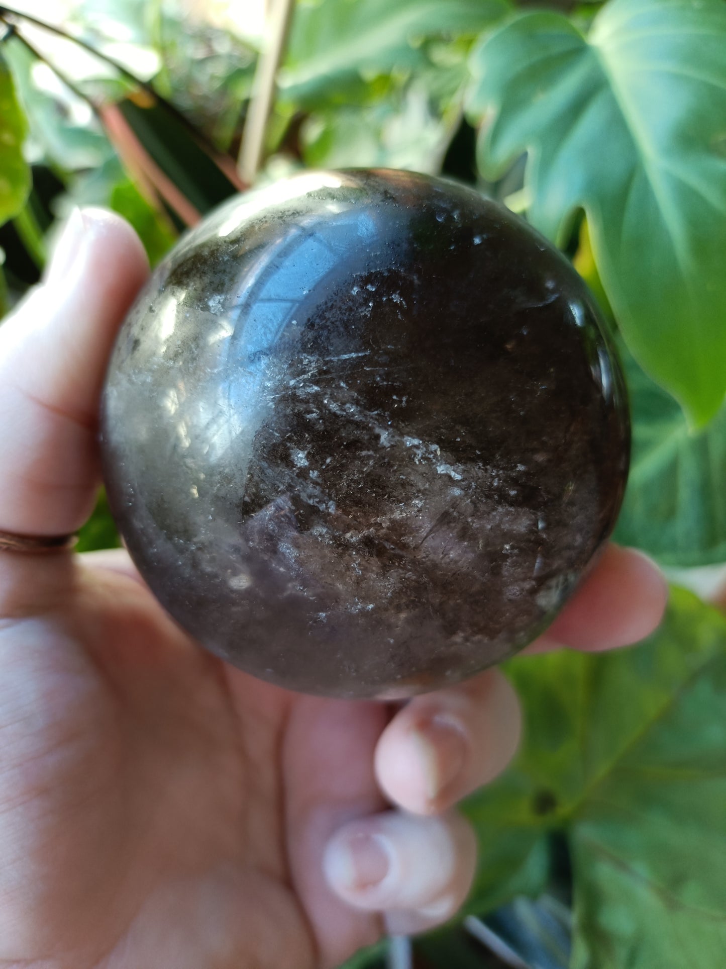 Dark Smokey Quartz Sphere - 581g
